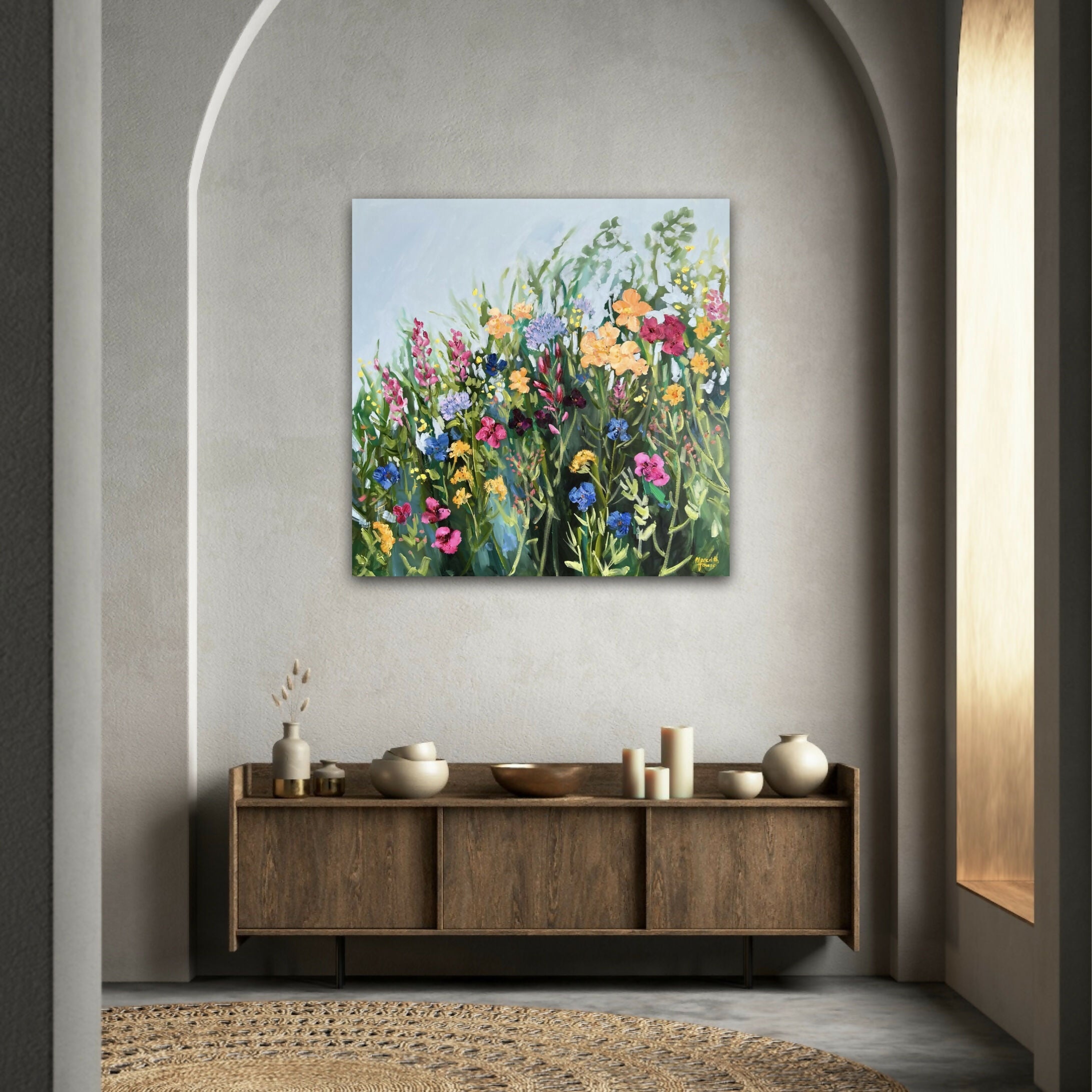 Colourful Spring, Original Hand-Painted Canvas By Meredith Howse