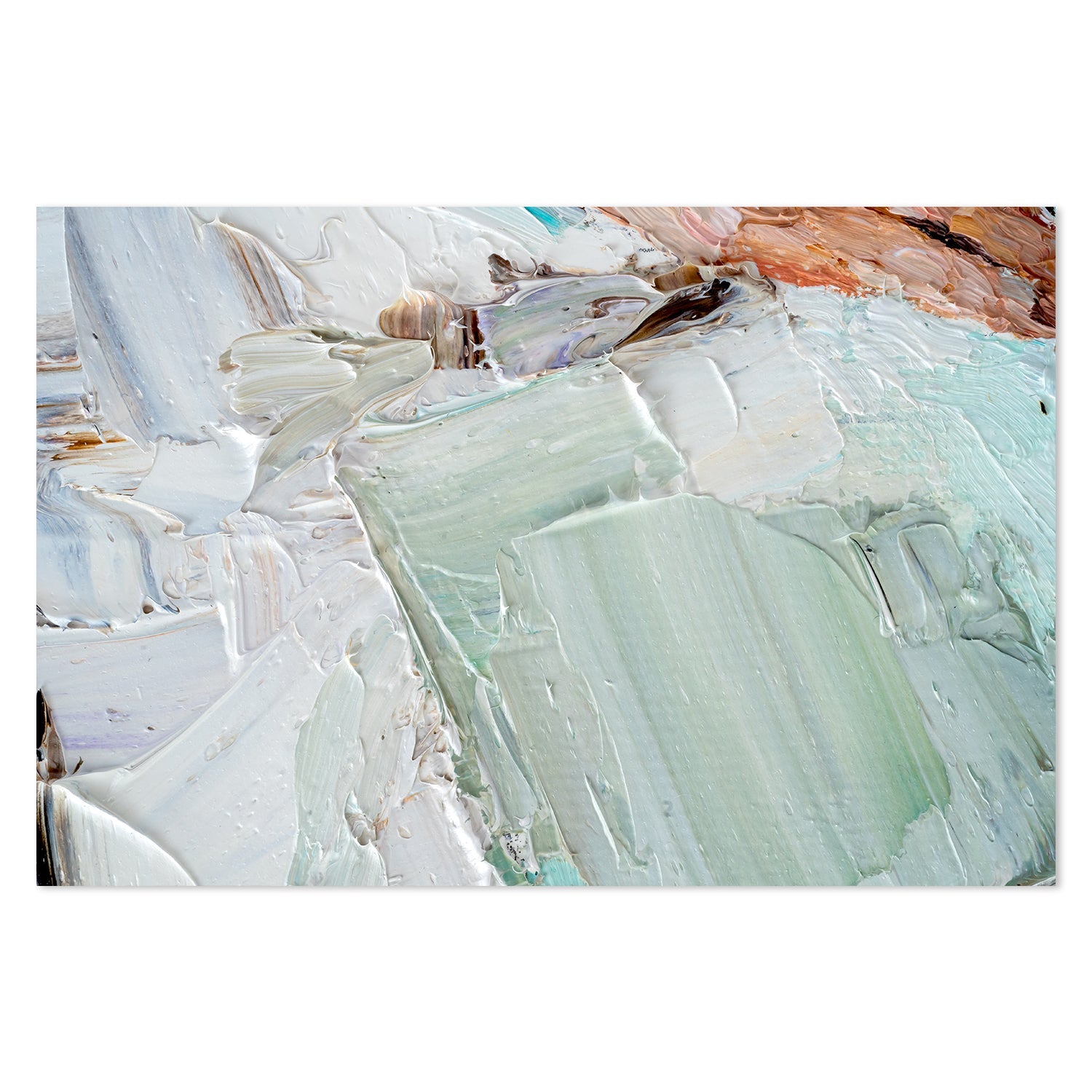 Mint Abstract , Hand-painted Canvas