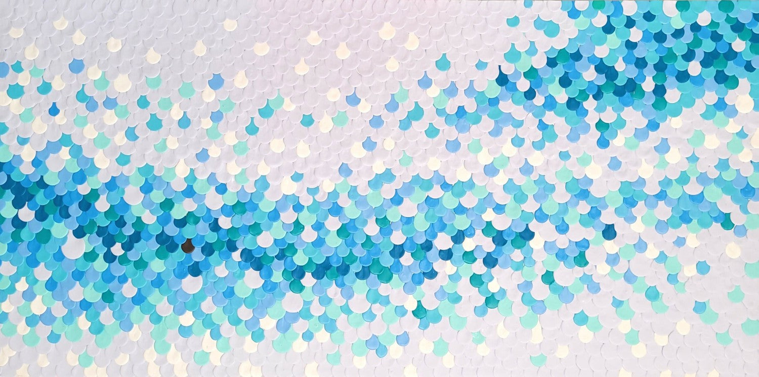 Summertime Blues, Drip Series, Original Hand-Painted Canvas Artwork By Julee Latimer