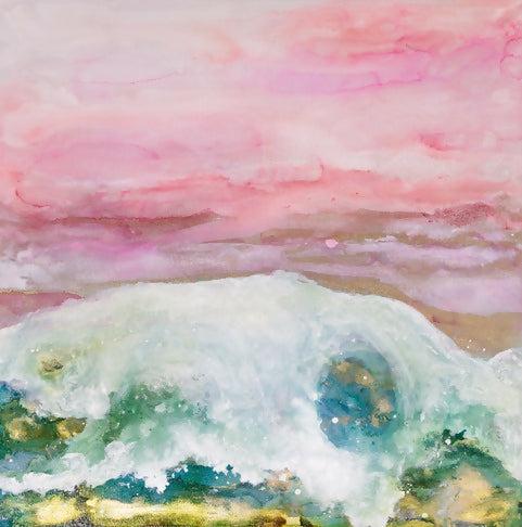 Coastal Canvas, Mixed Media On Canvas, 50x50cm, by Lori Burke