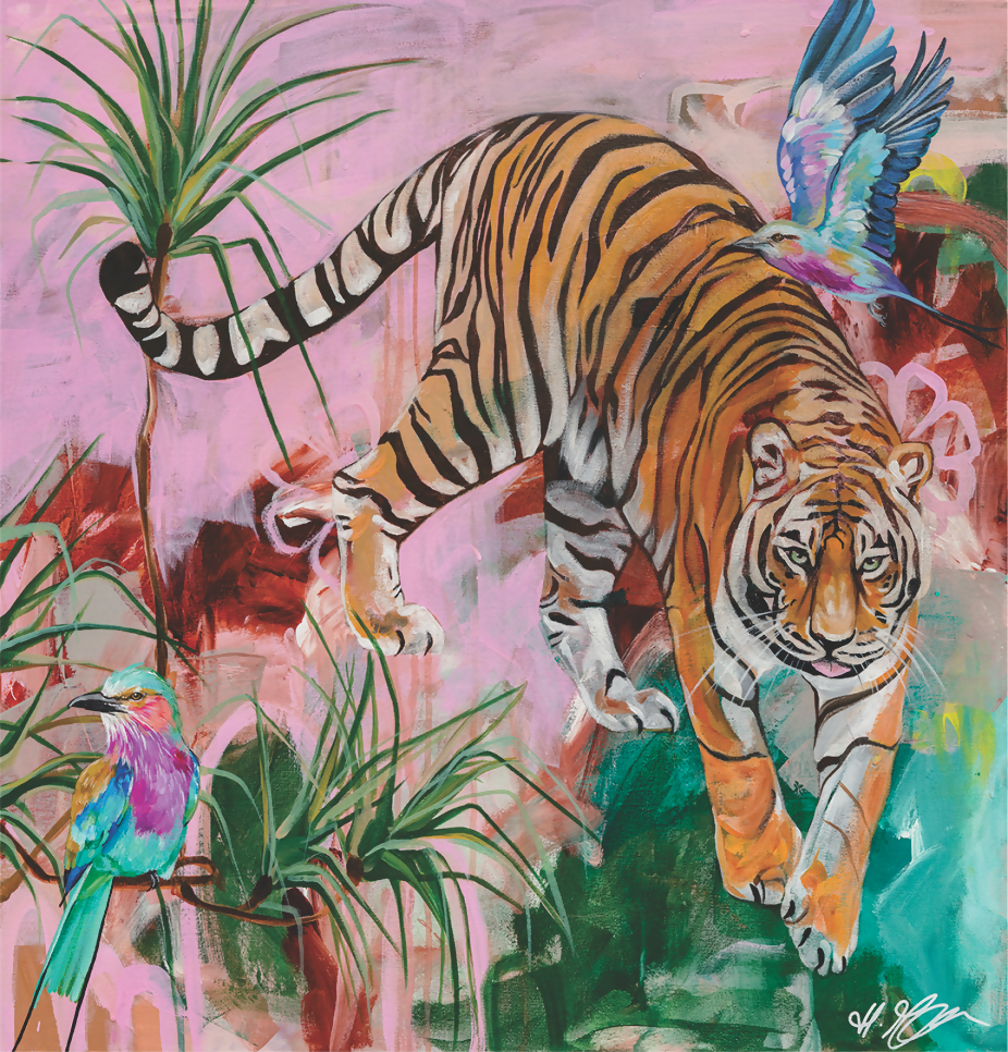 Jungle Boogie, Acrylic on Canvas, 76x76cm, By Heylie Morris