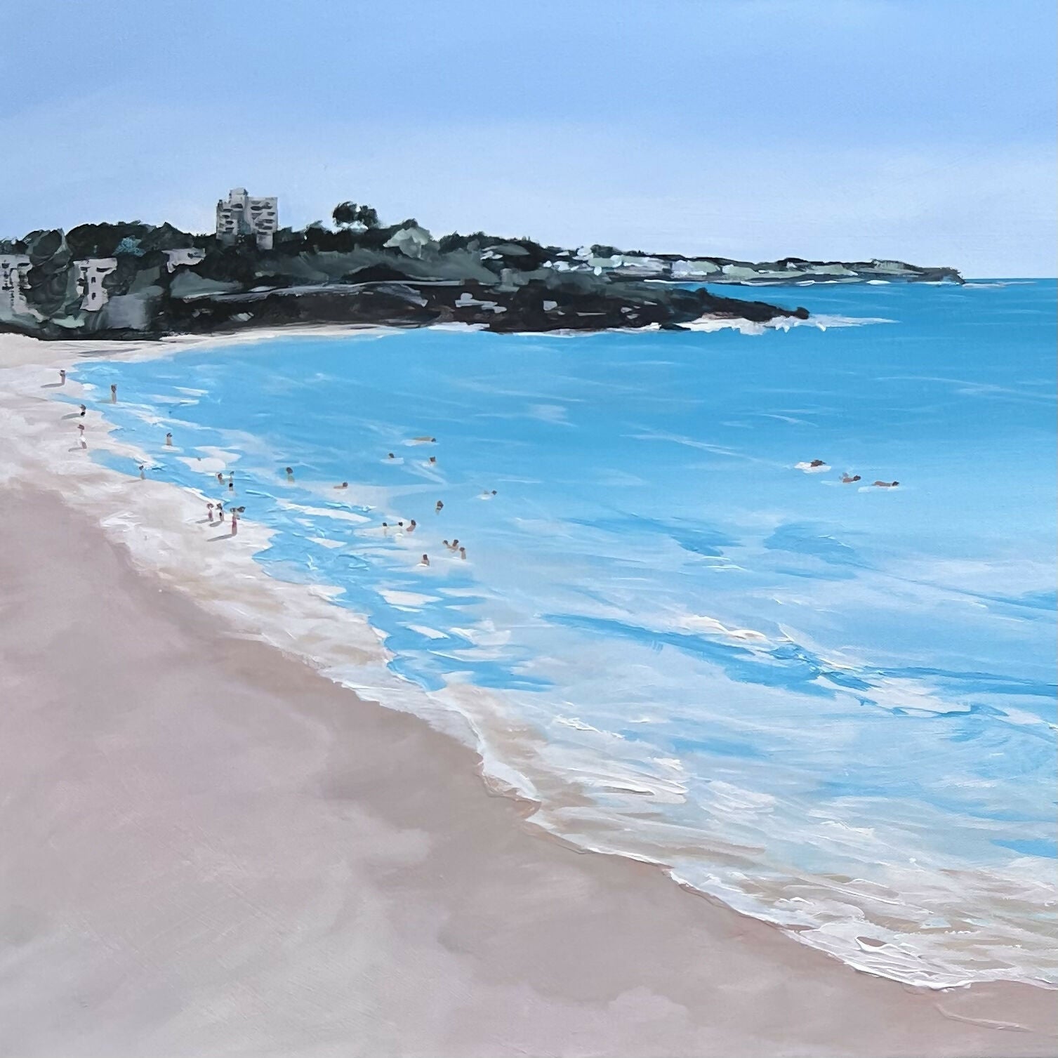 Coogee Beach, Original Hand-Painted Canvas By Meredith Howse