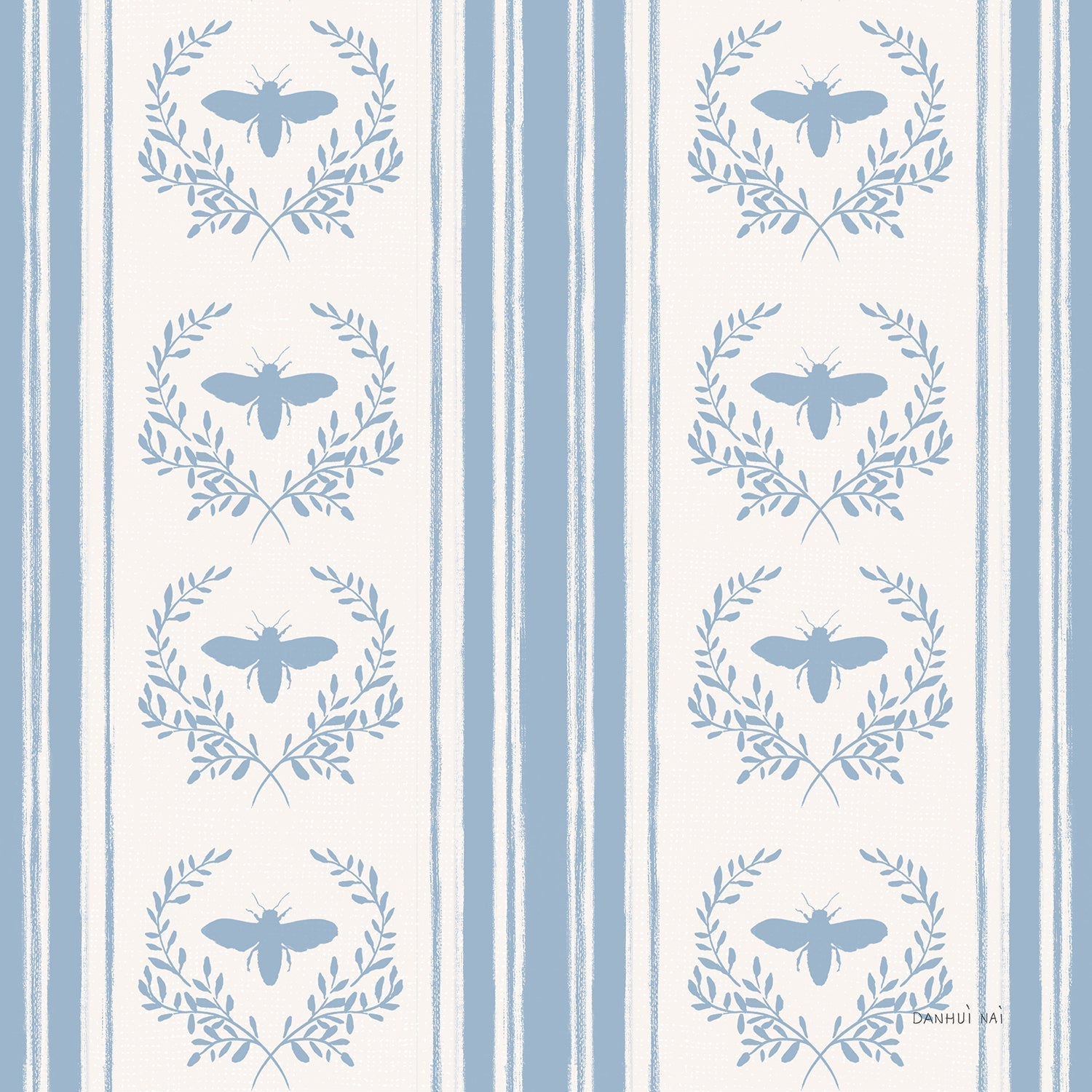 Bees and Blooms Pattern Styel F, Wallpaper