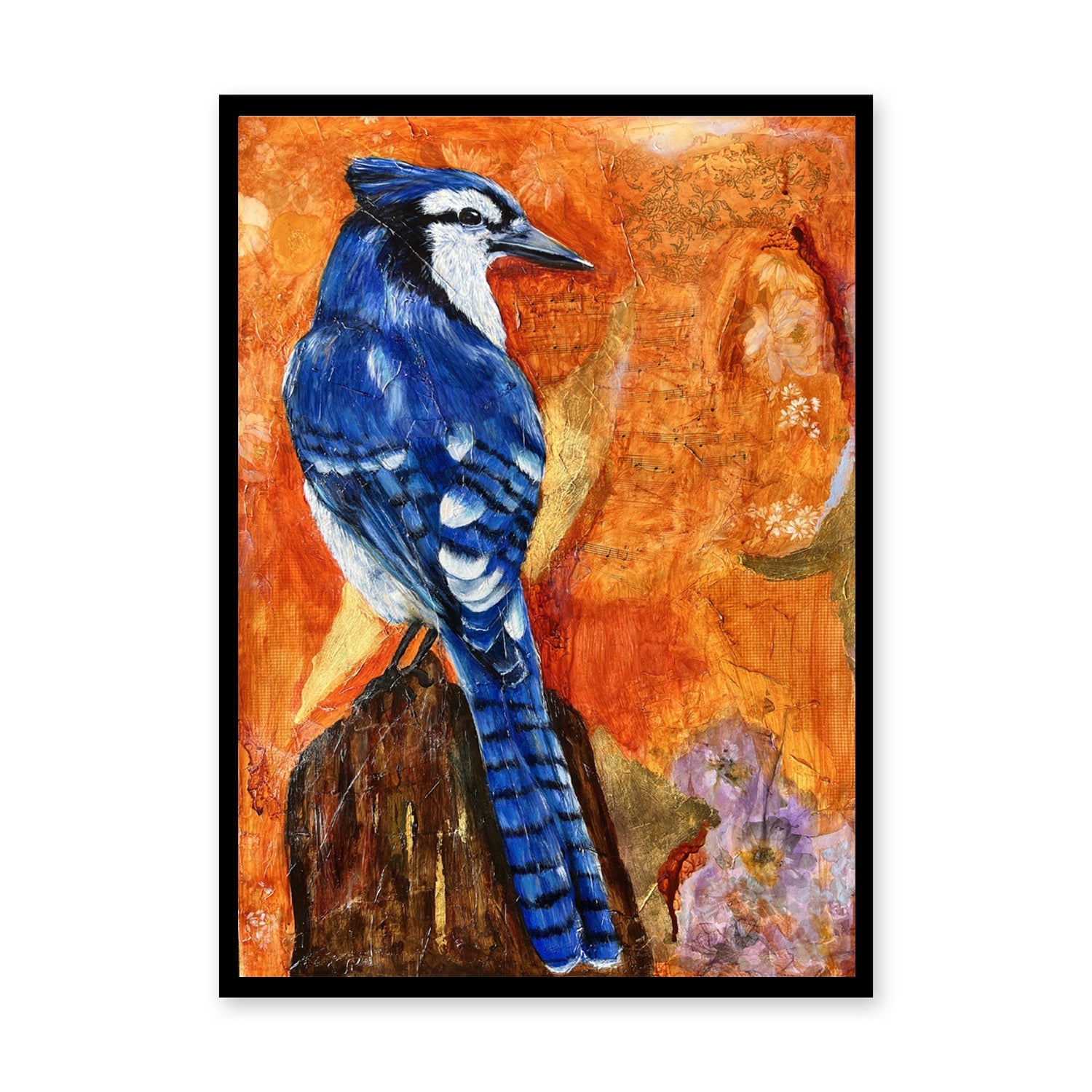 Enchanted Blue Jays Aura, Original Painting On Paper By Emily Birdsey