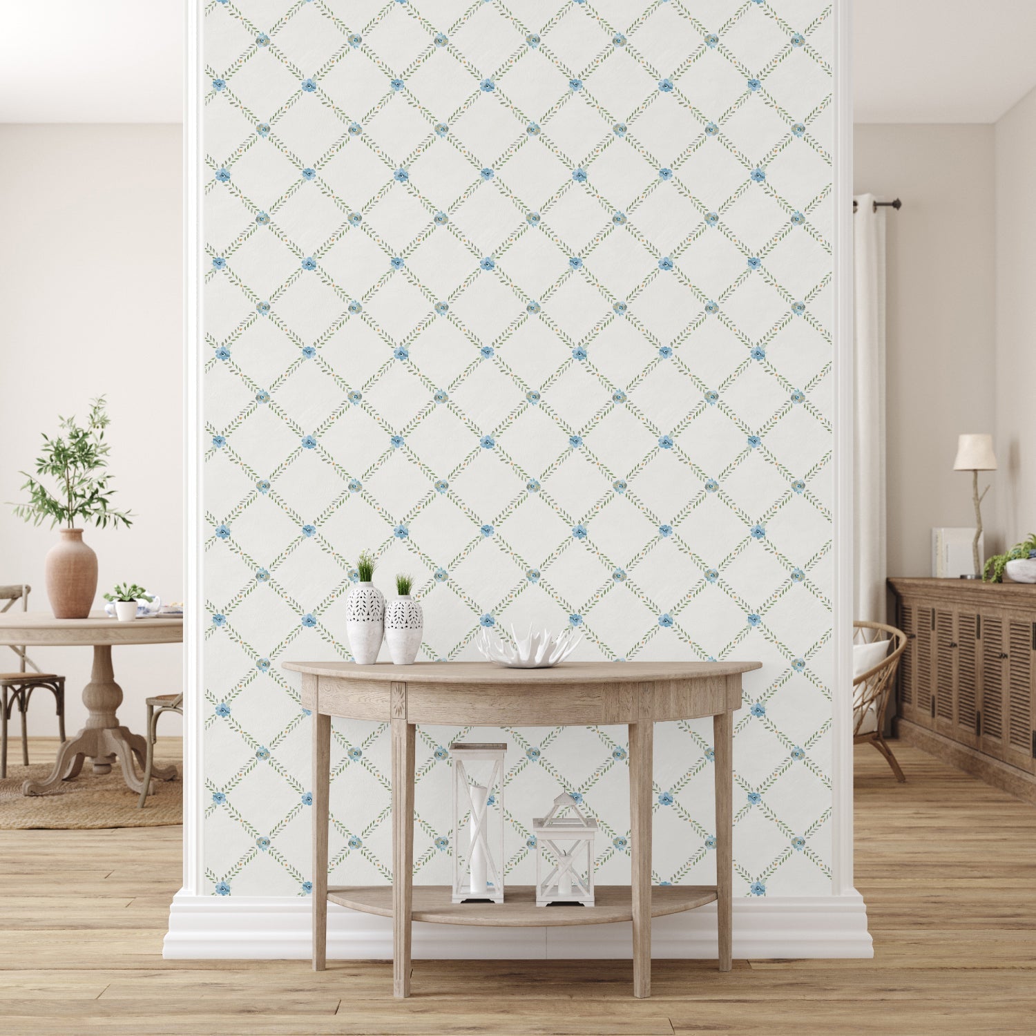 Blues of Summer Pattern Style E, Wallpaper