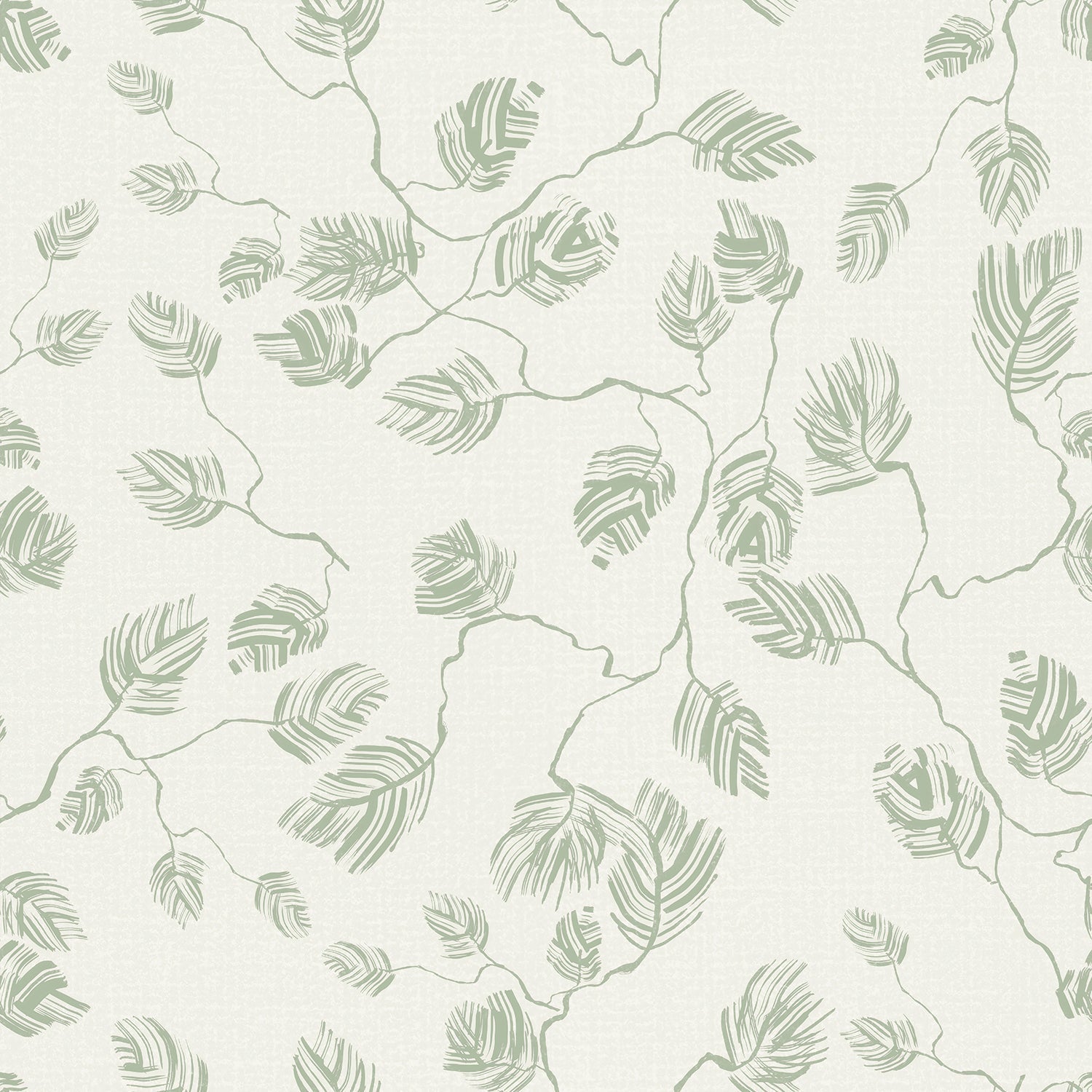 Botanical Branches Green, Wallpaper