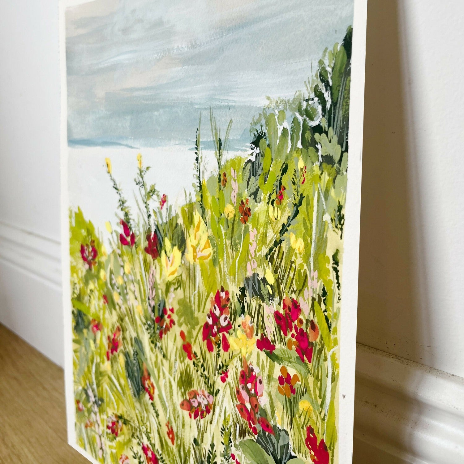 Seaside Serenity Walk, Original Hand-Painted Canvas By Lucrecia Caporale