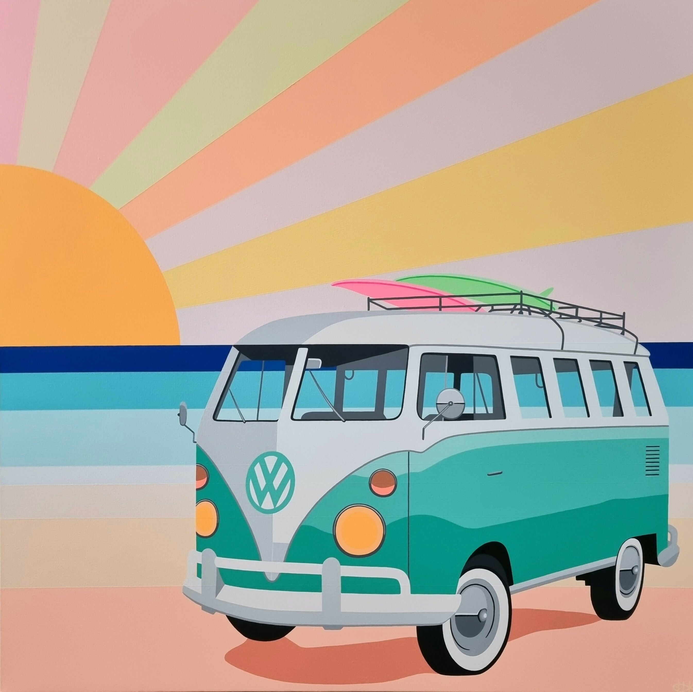 Summer Cruisin' #3,  Original Hand-Painted Canvas By Michelle Jirsensky