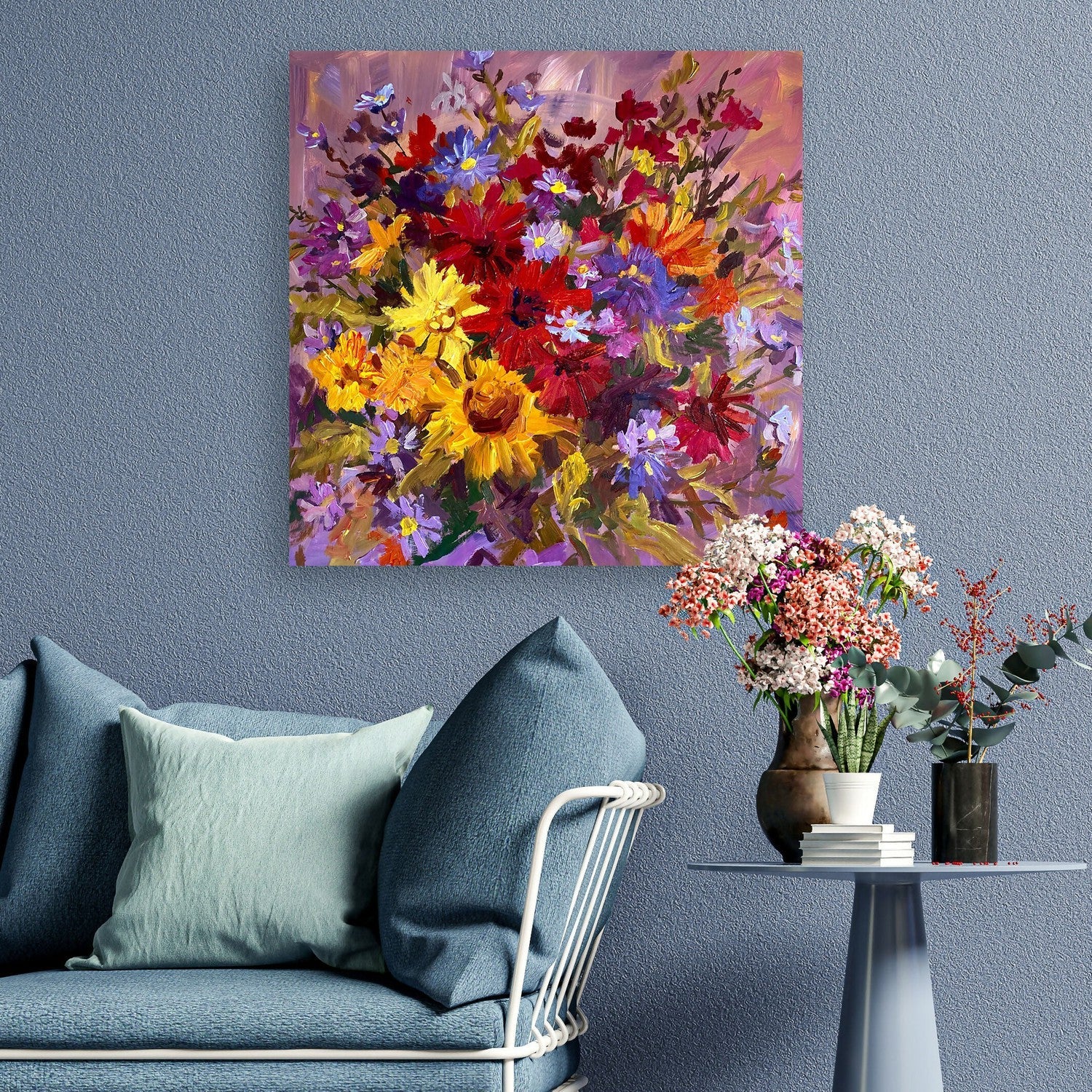 Purple Autumn, Original Hand-Painted Canvas By Ekaterina Prisich