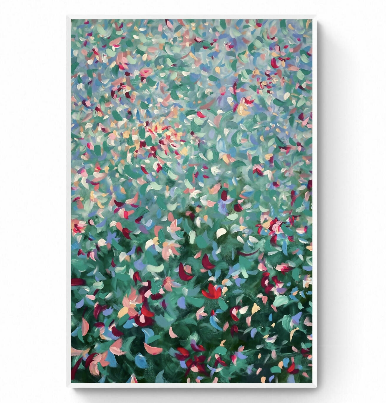 Flowers in Flight, Original Hand-Painted Canvas By Katherine Spiller