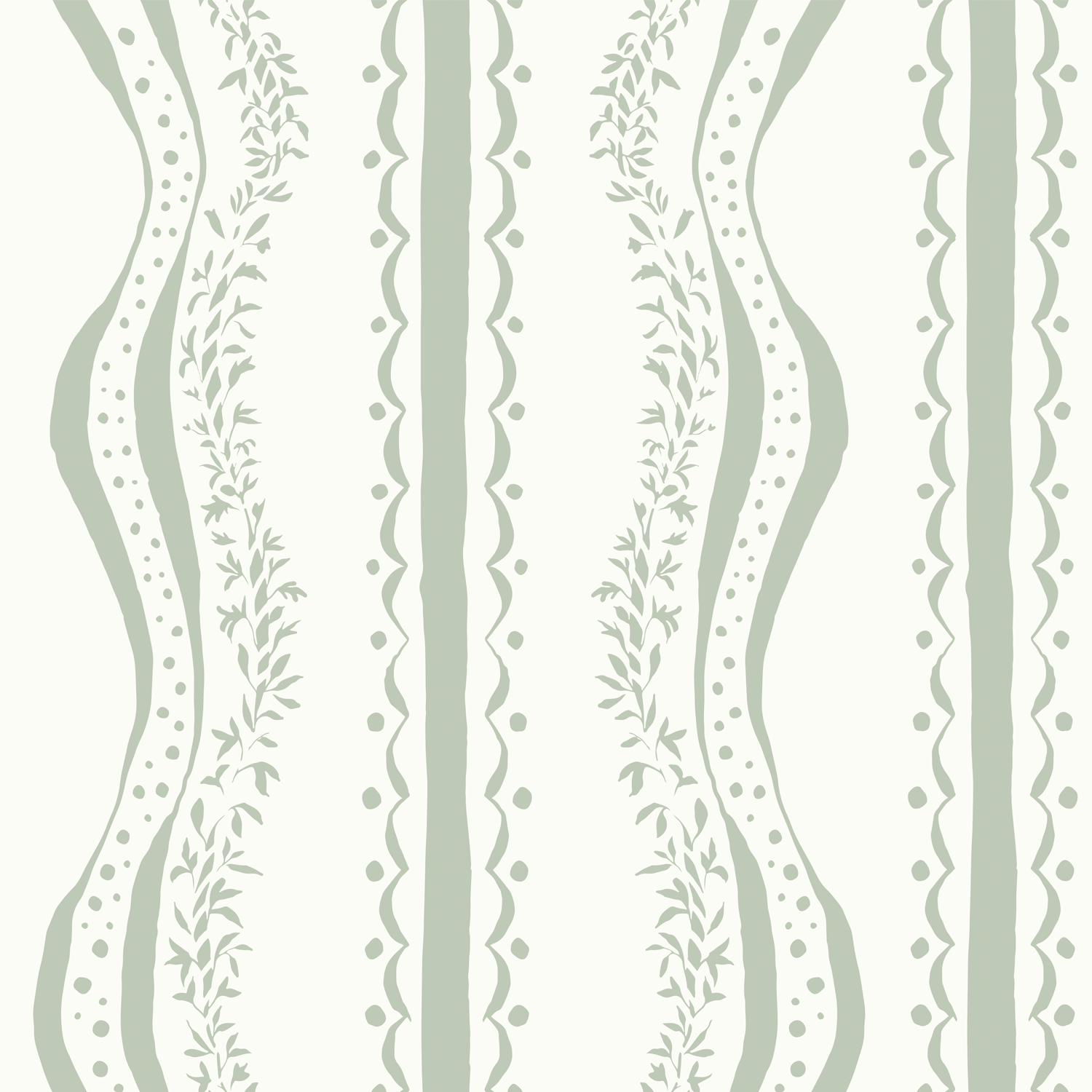 Decorative Waves Mint Green Style A, Wallpaper