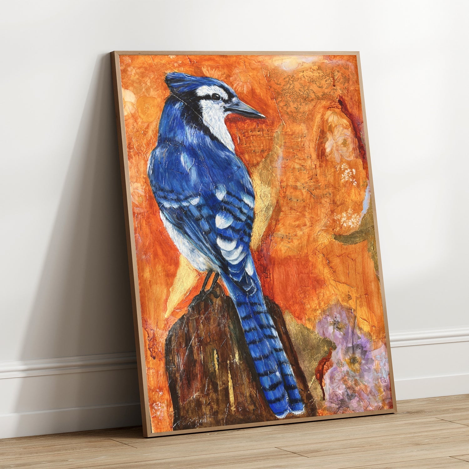 Enchanted Blue Jays Aura, Original Painting On Paper By Emily Birdsey