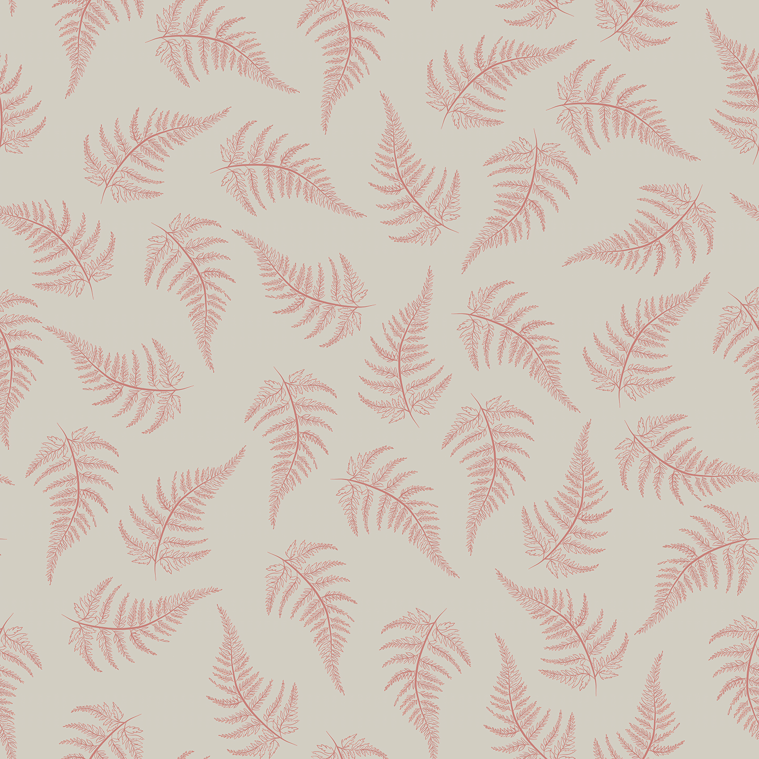 Ferns-Cream and Blush, Wallpaper