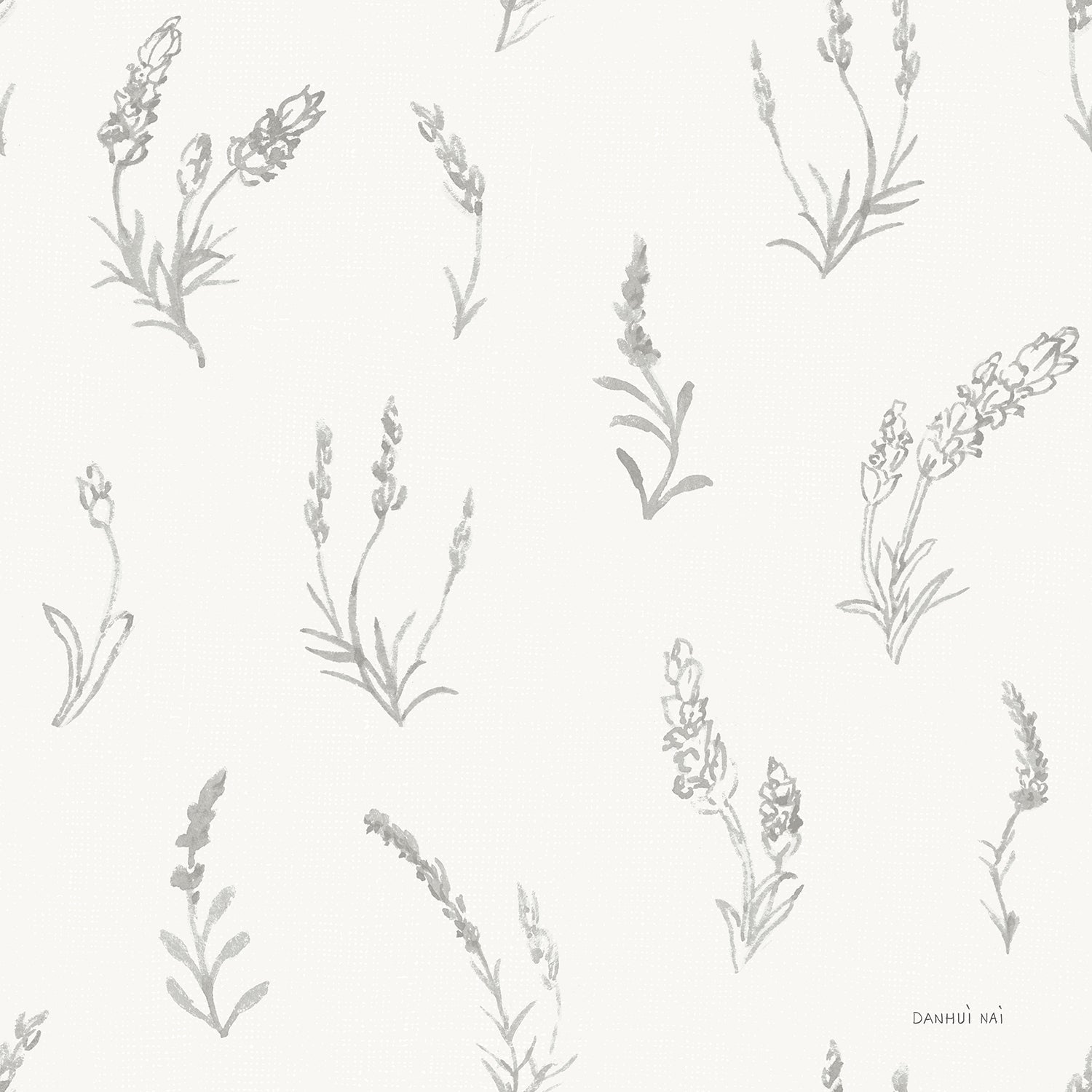 Grey Lavender Pattern, Wallpaper