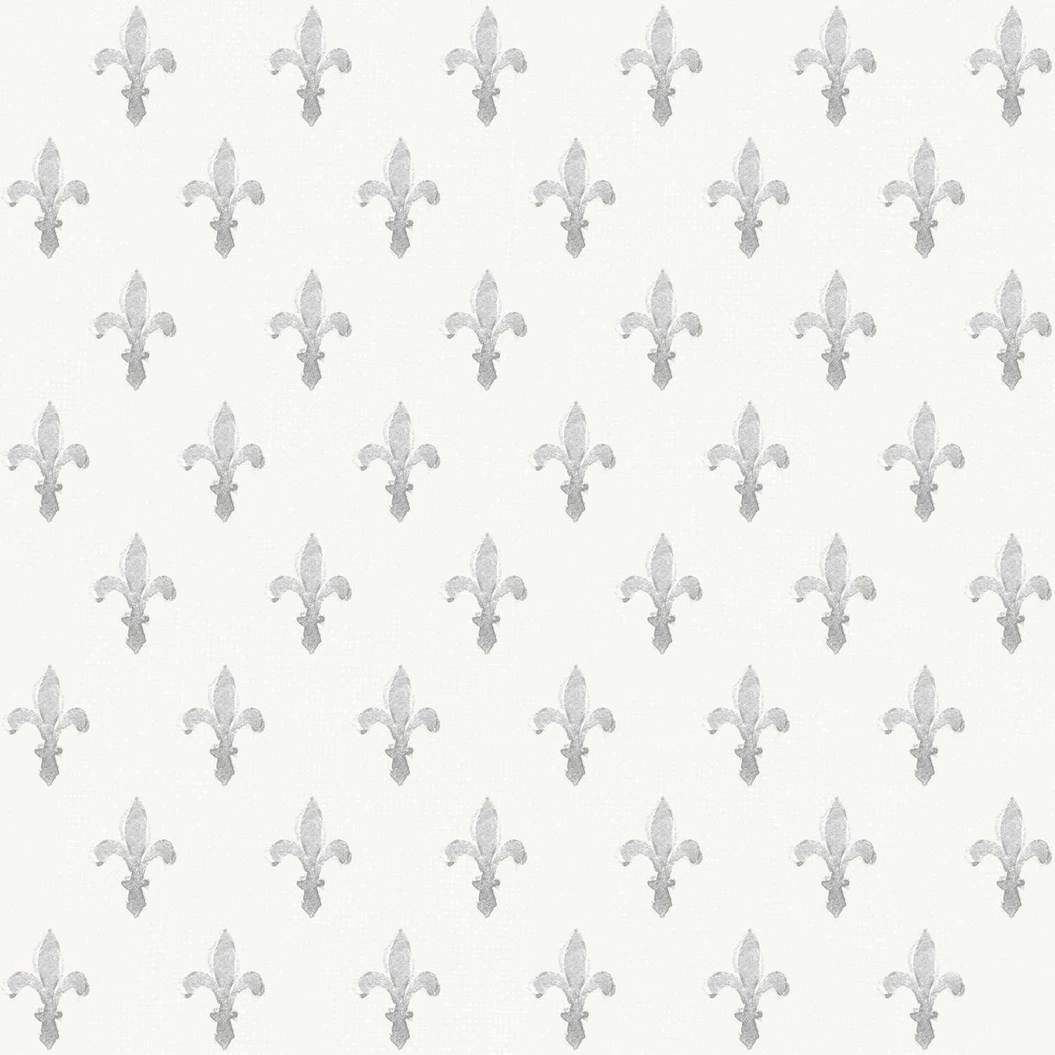 Eggshell White and Grey Leur De Lis, Wallpaper