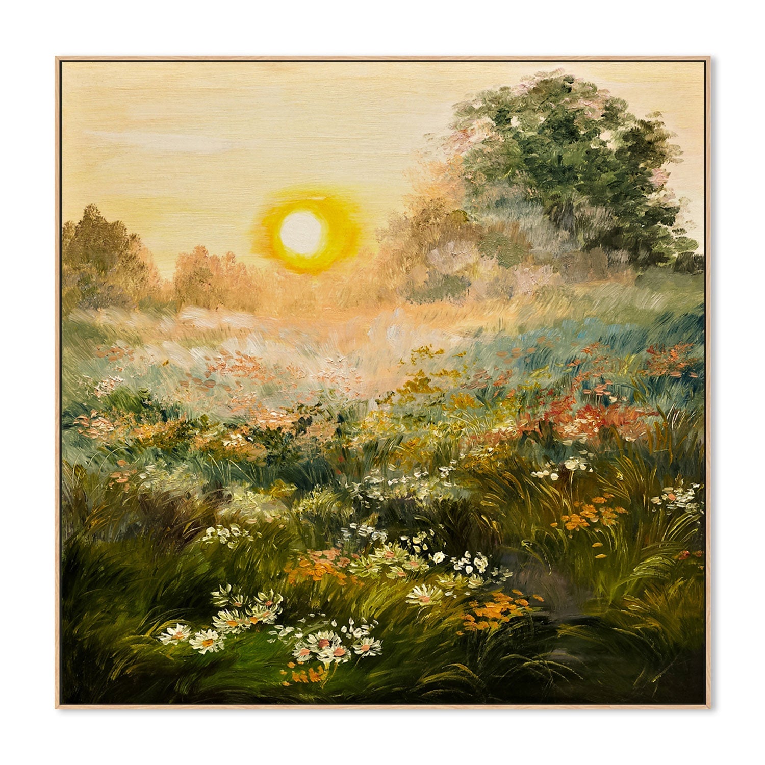 Springtime Sunset, Hand-Painted Canvas