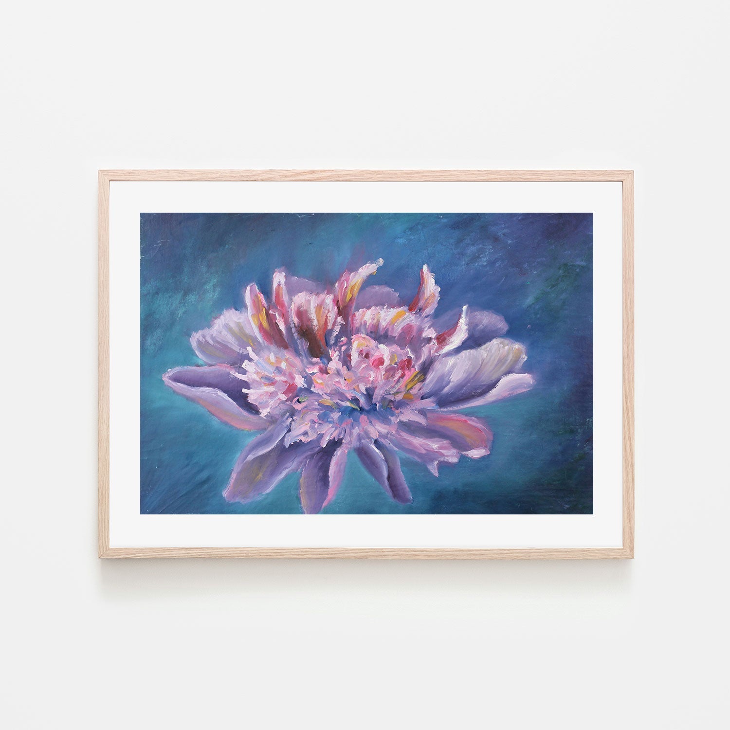 Violet Water Lily, Style B, Hand-Painted Canvas