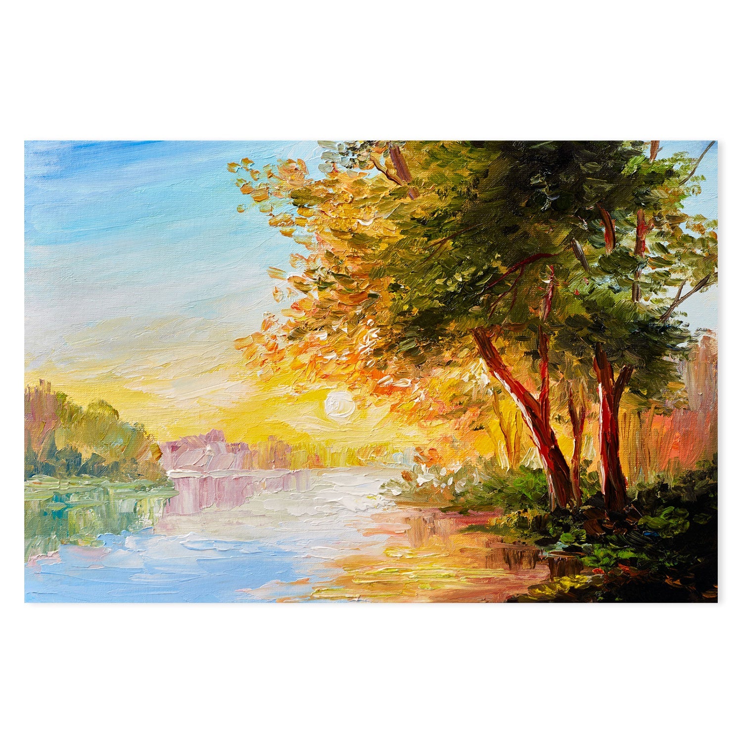 Striking Sunset, Hand-Painted Canvas