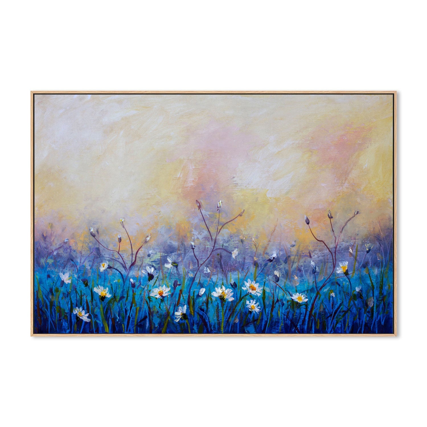 A Field of Daisies, Style C, Hand-Painted Canvas