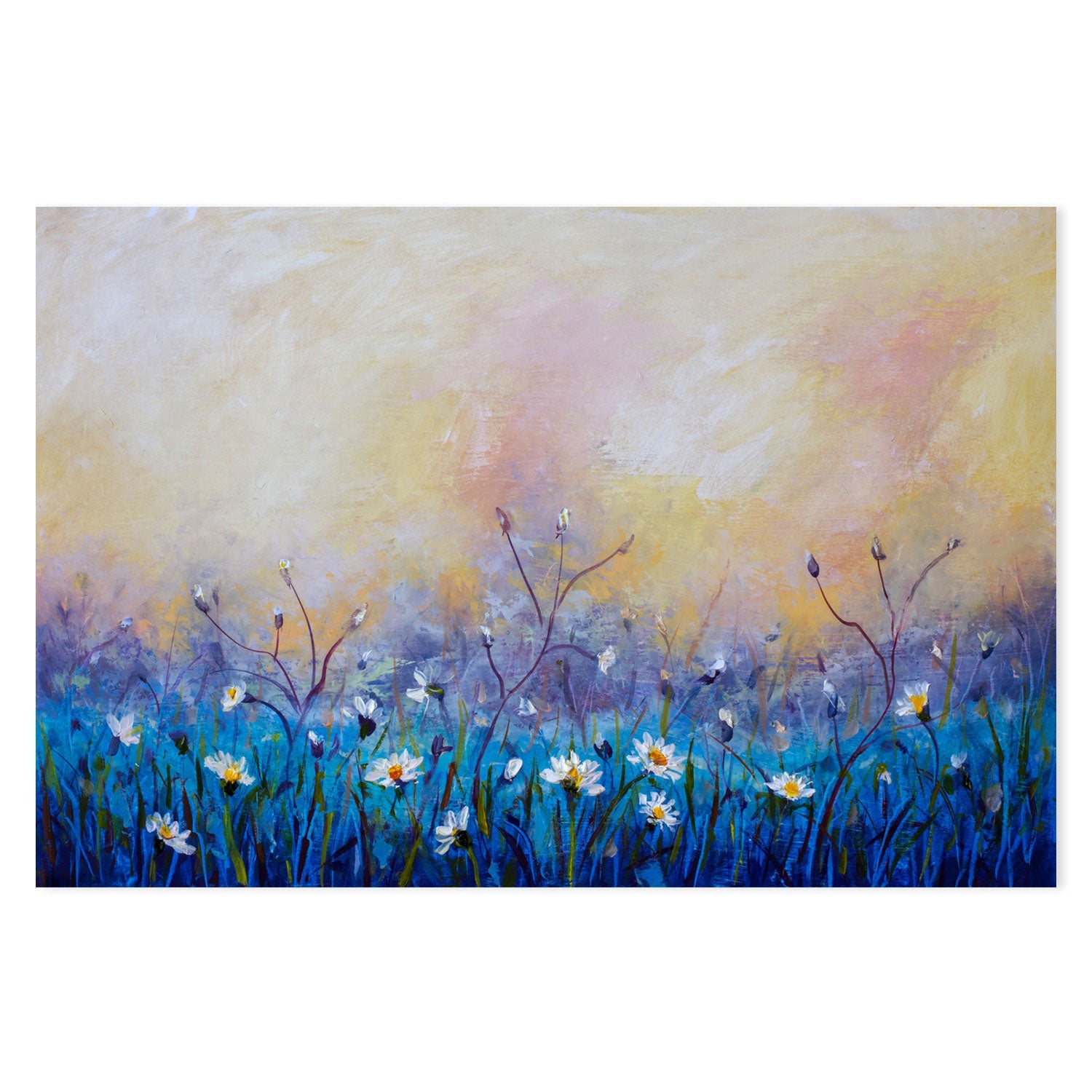 A Field of Daisies, Style C, Hand-Painted Canvas