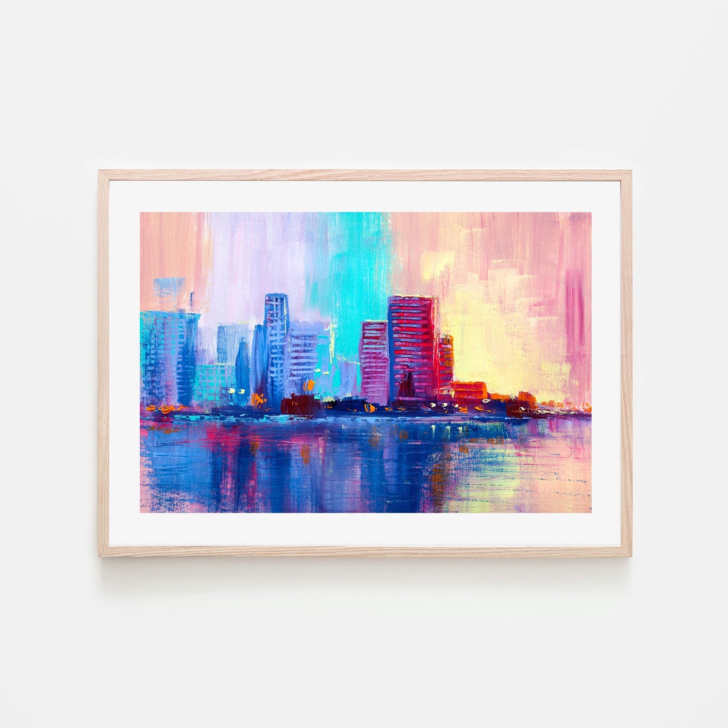 Sunset City, Style A, Hand-Painted Canvas