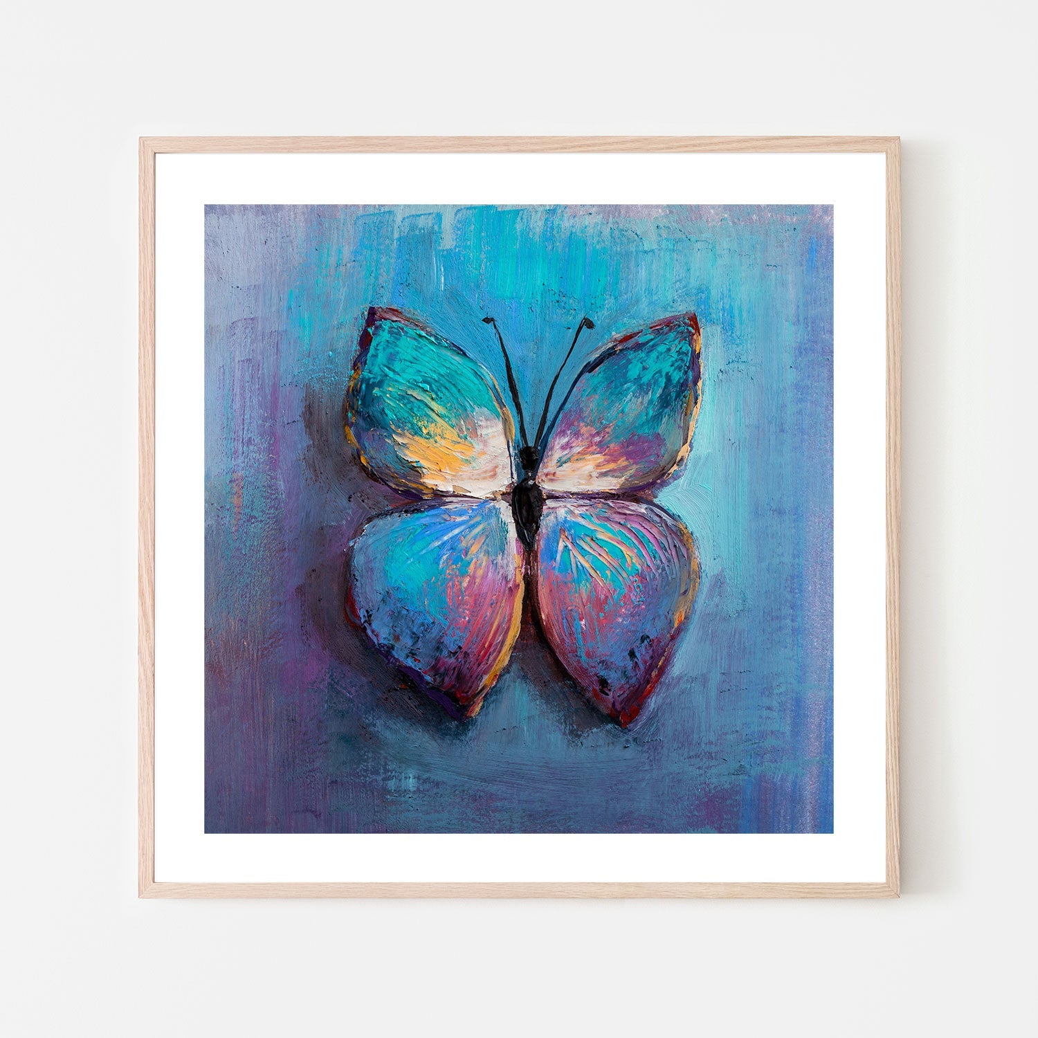 The Blue Butterfly, Style A, Hand-Painted Canvas