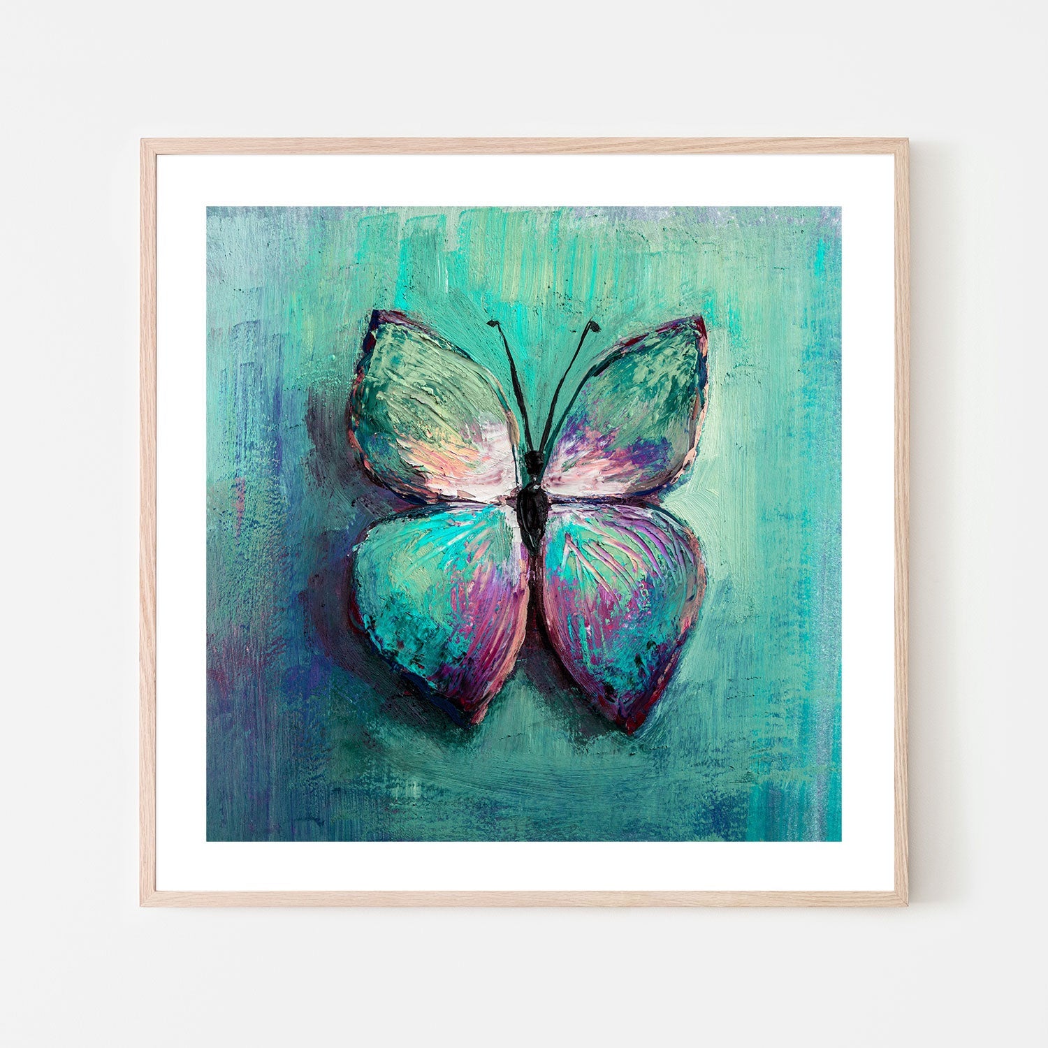 The Blue Butterfly, Style B, Hand-Painted Canvas