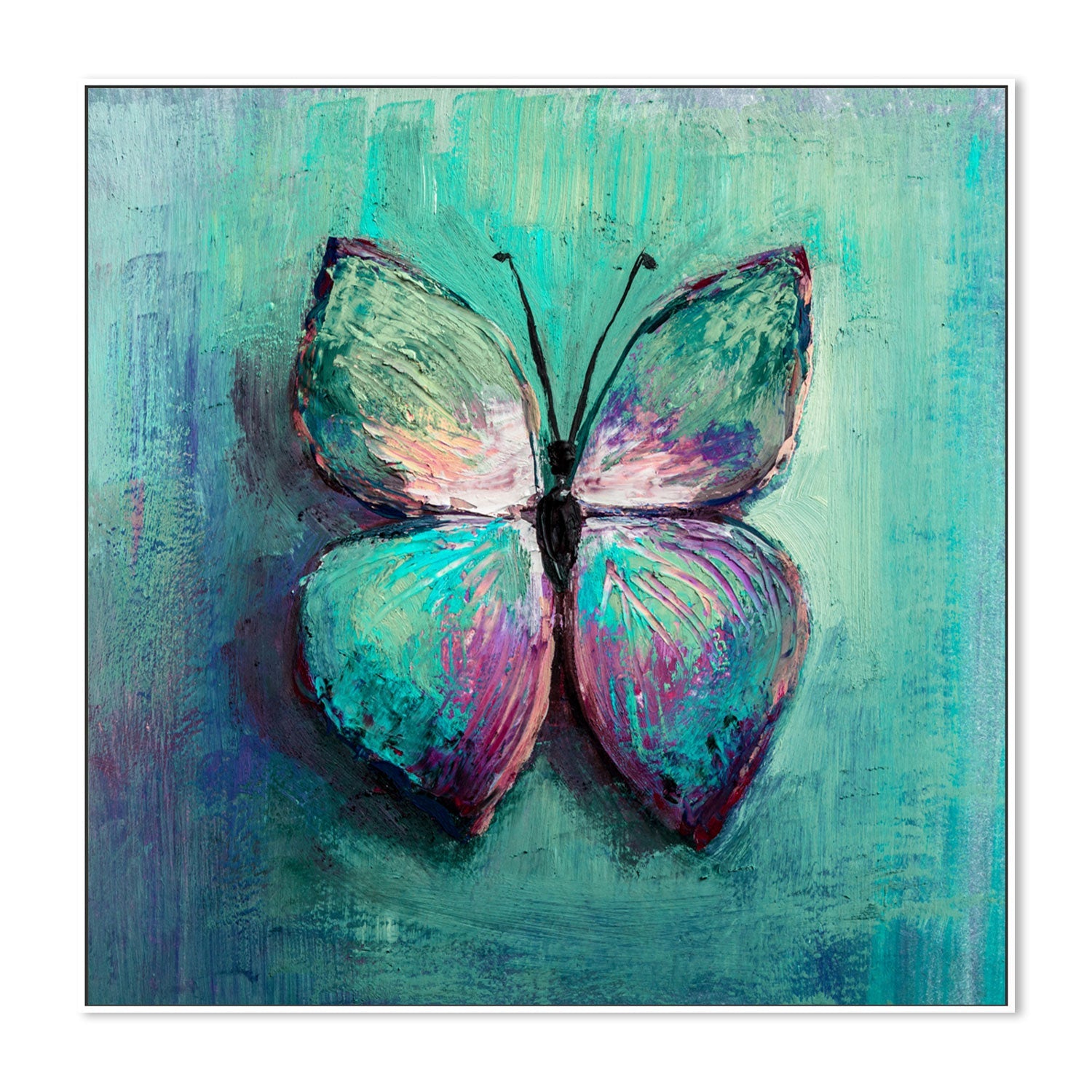 The Blue Butterfly, Style B, Hand-Painted Canvas