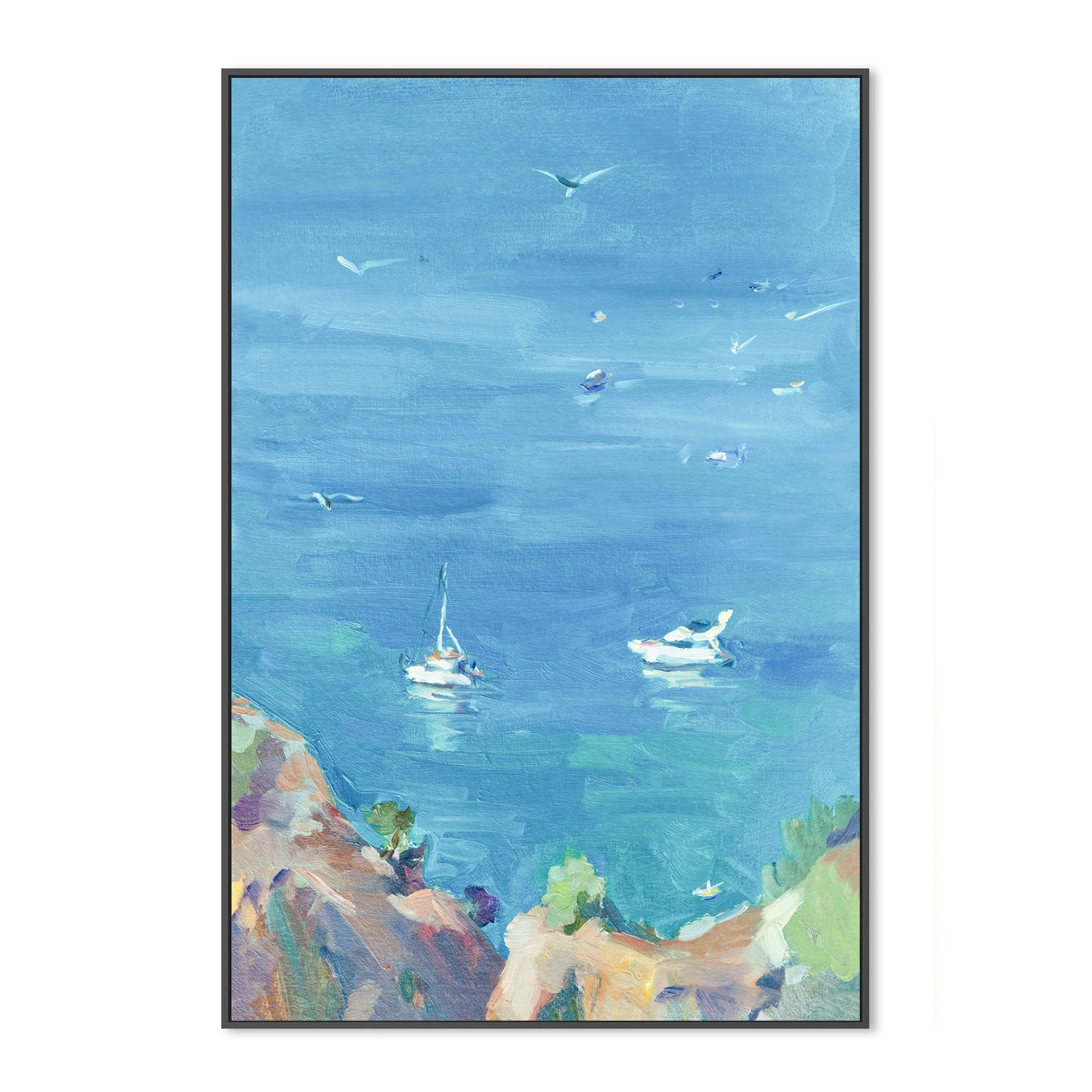 Blue As The Ocean , Hand-painted Canvas