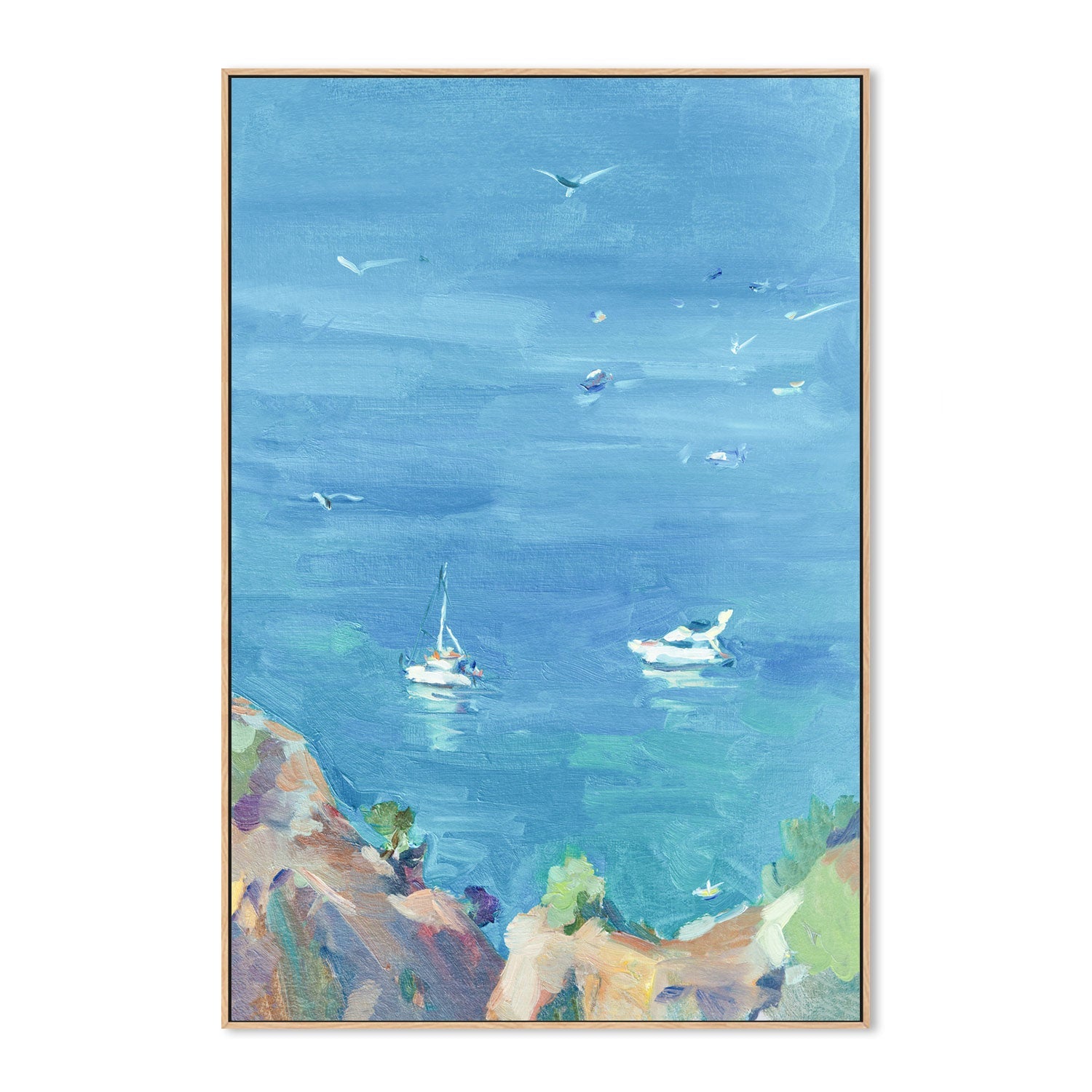 Blue As The Ocean , Hand-painted Canvas