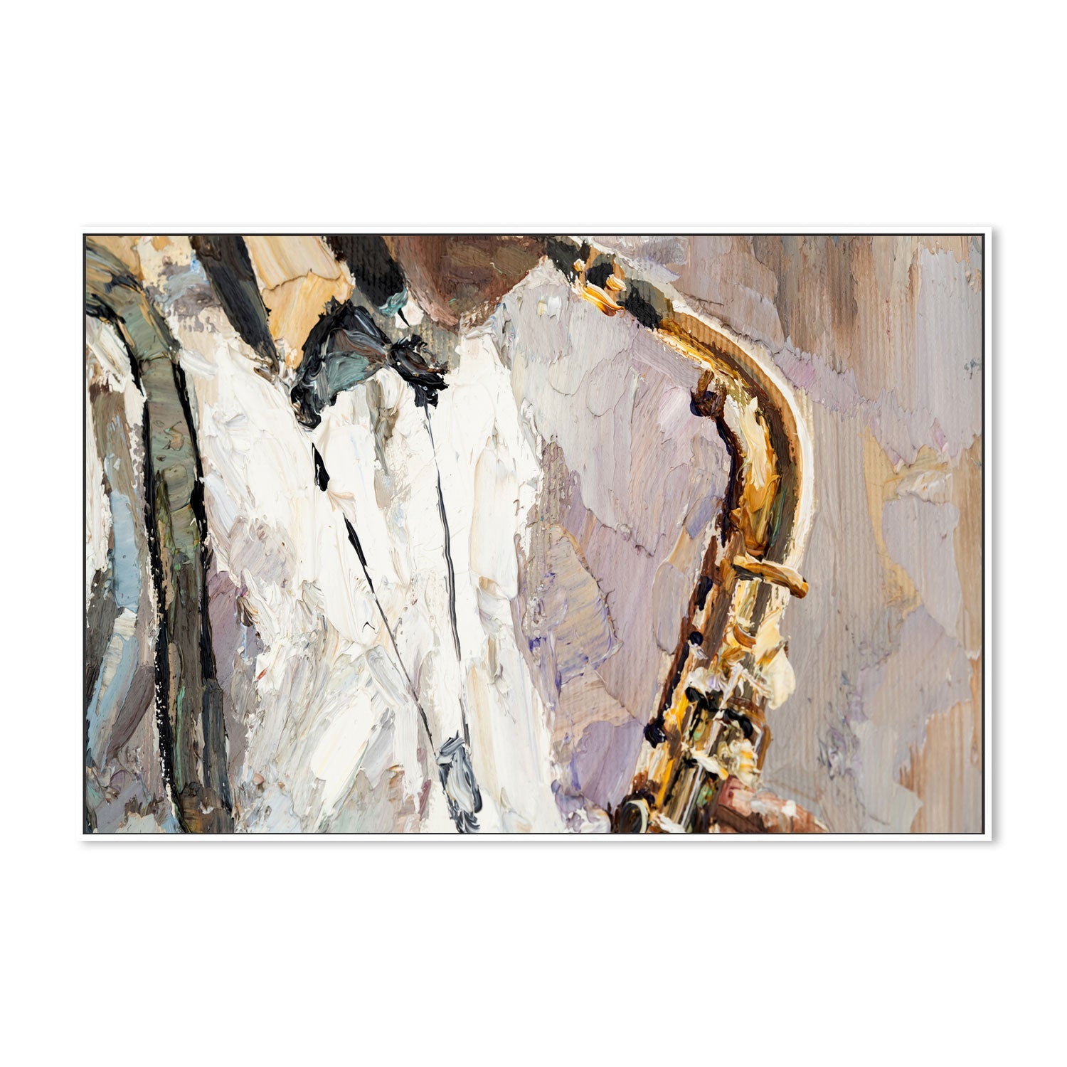 The Saxophonist , Hand-Painted Canvas