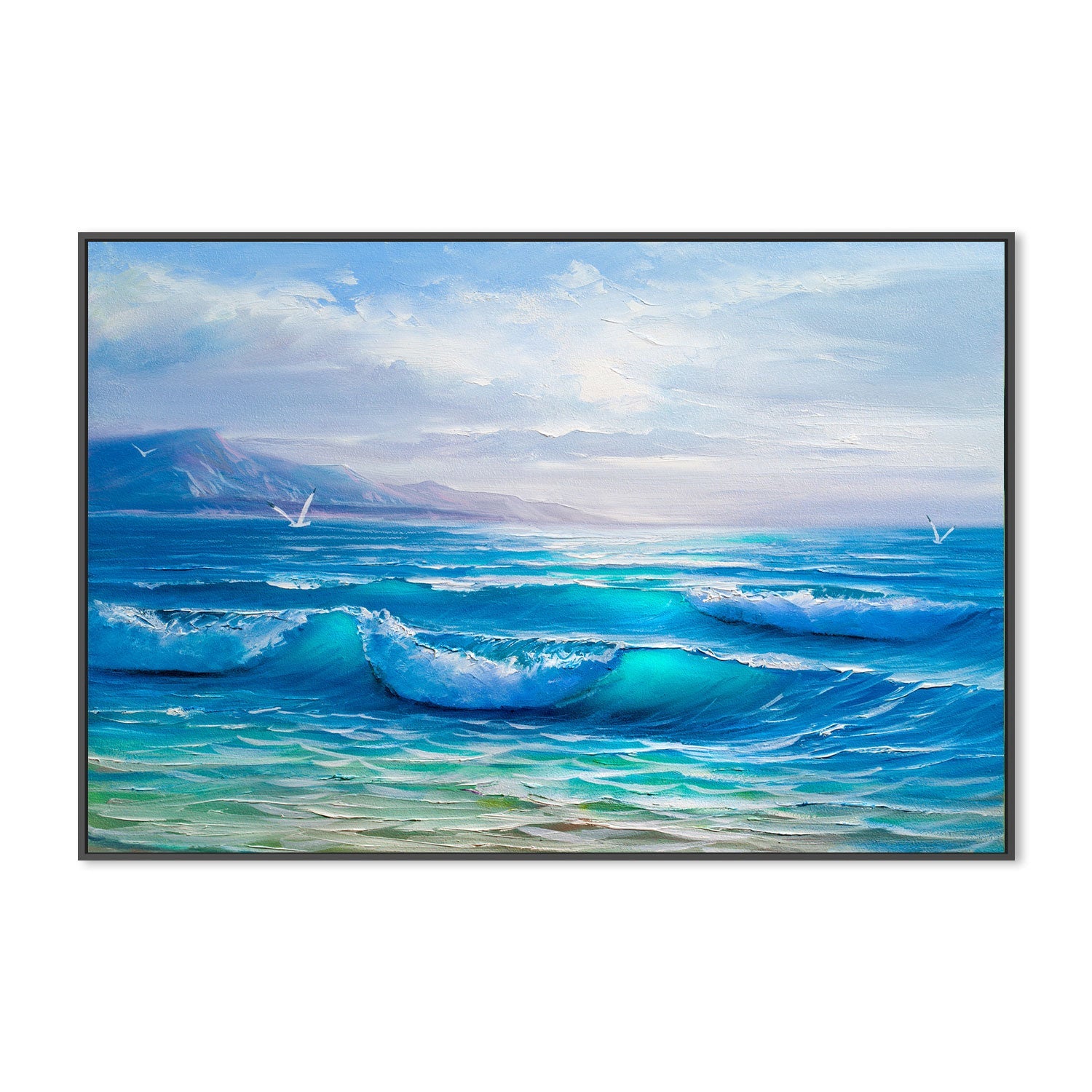 Tranquil Waves , Hand-painted Canvas