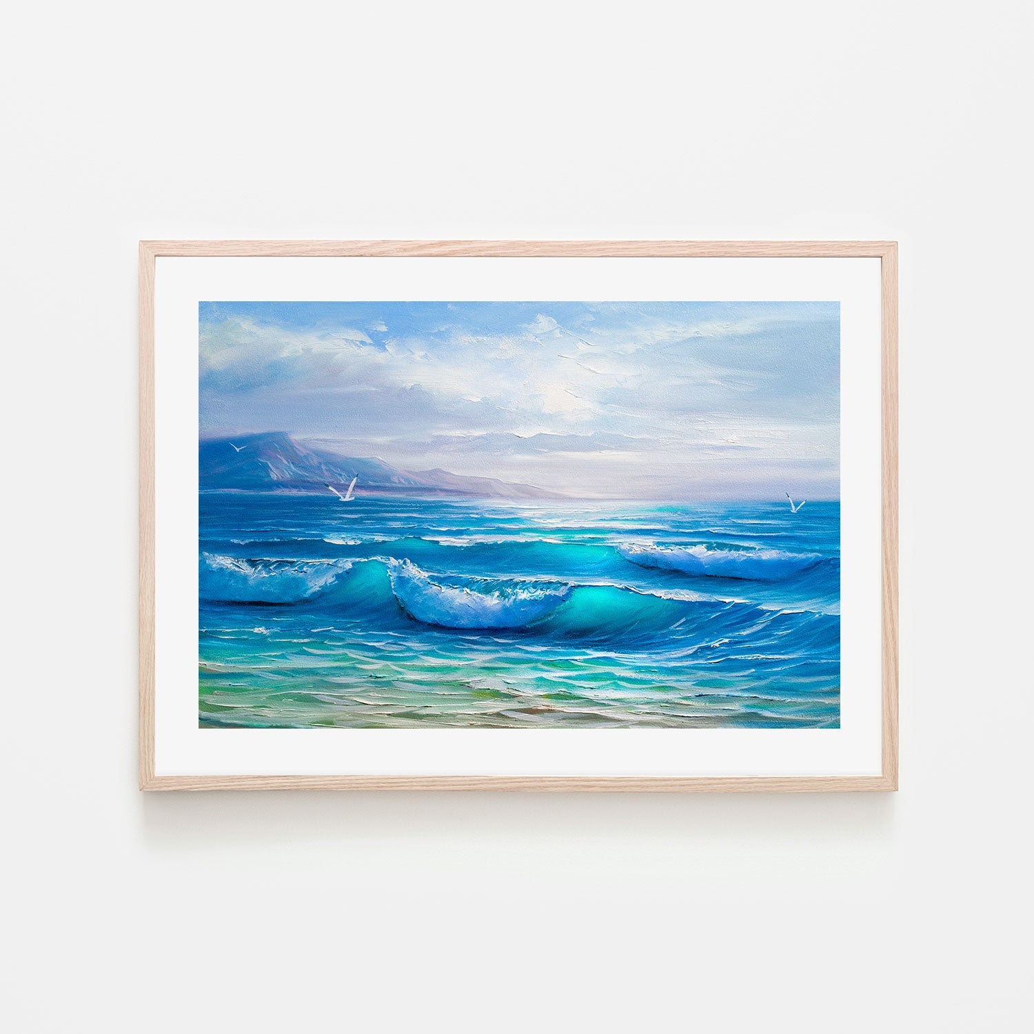 Tranquil Waves , Hand-painted Canvas