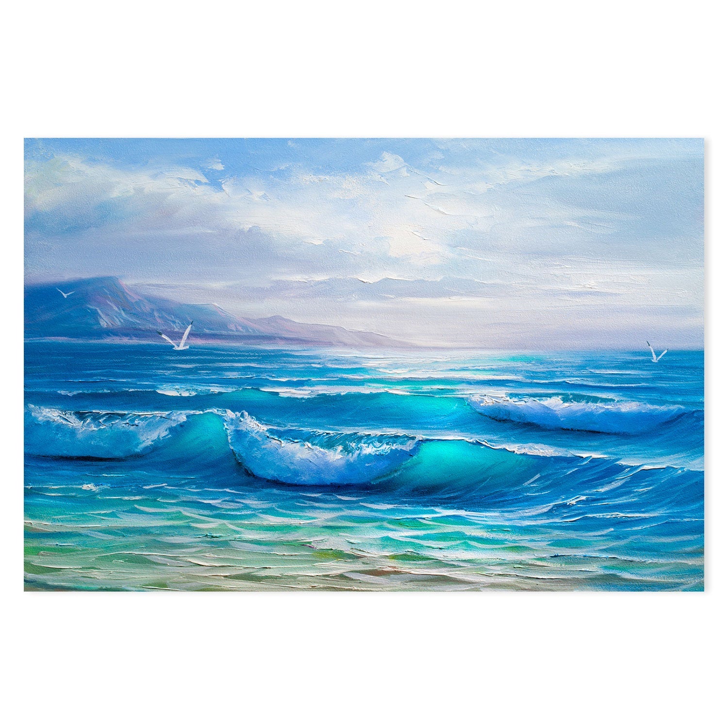 Tranquil Waves , Hand-painted Canvas