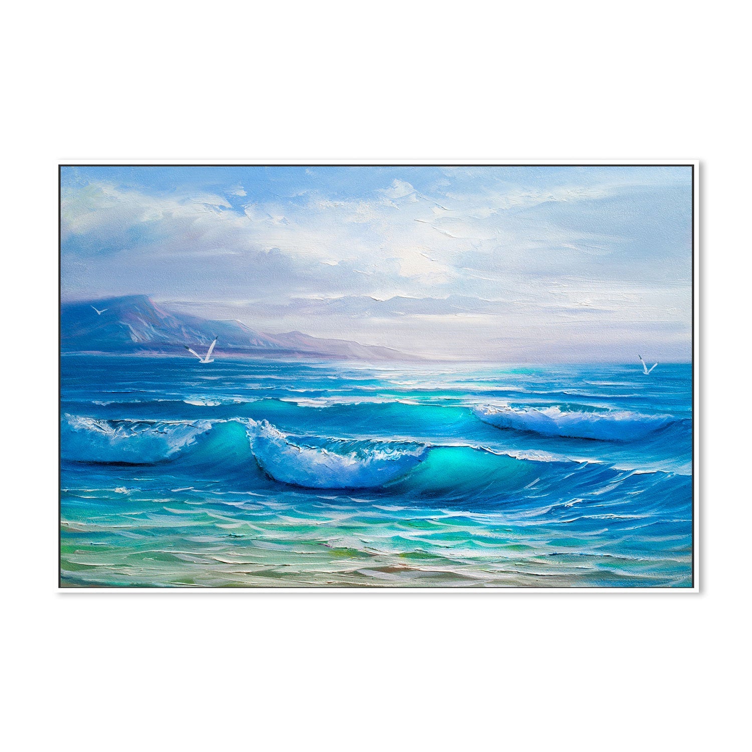 Tranquil Waves , Hand-painted Canvas