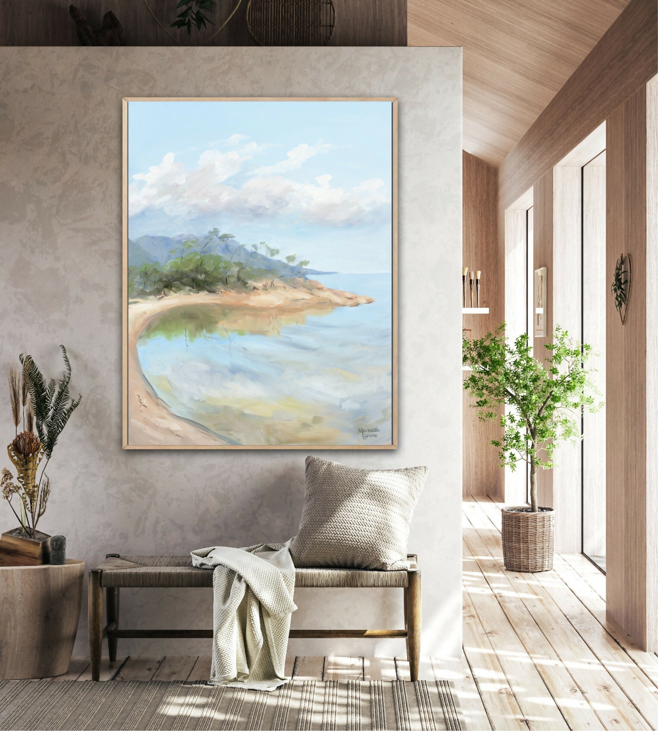 Honeymoon Bay, Tasmania, Original Hand-Painted Canvas By Meredith Howse