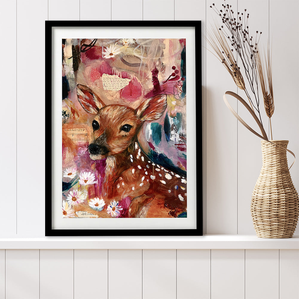 Fawn That You Tamed, Original Painting On Paper By Emily Birdsey