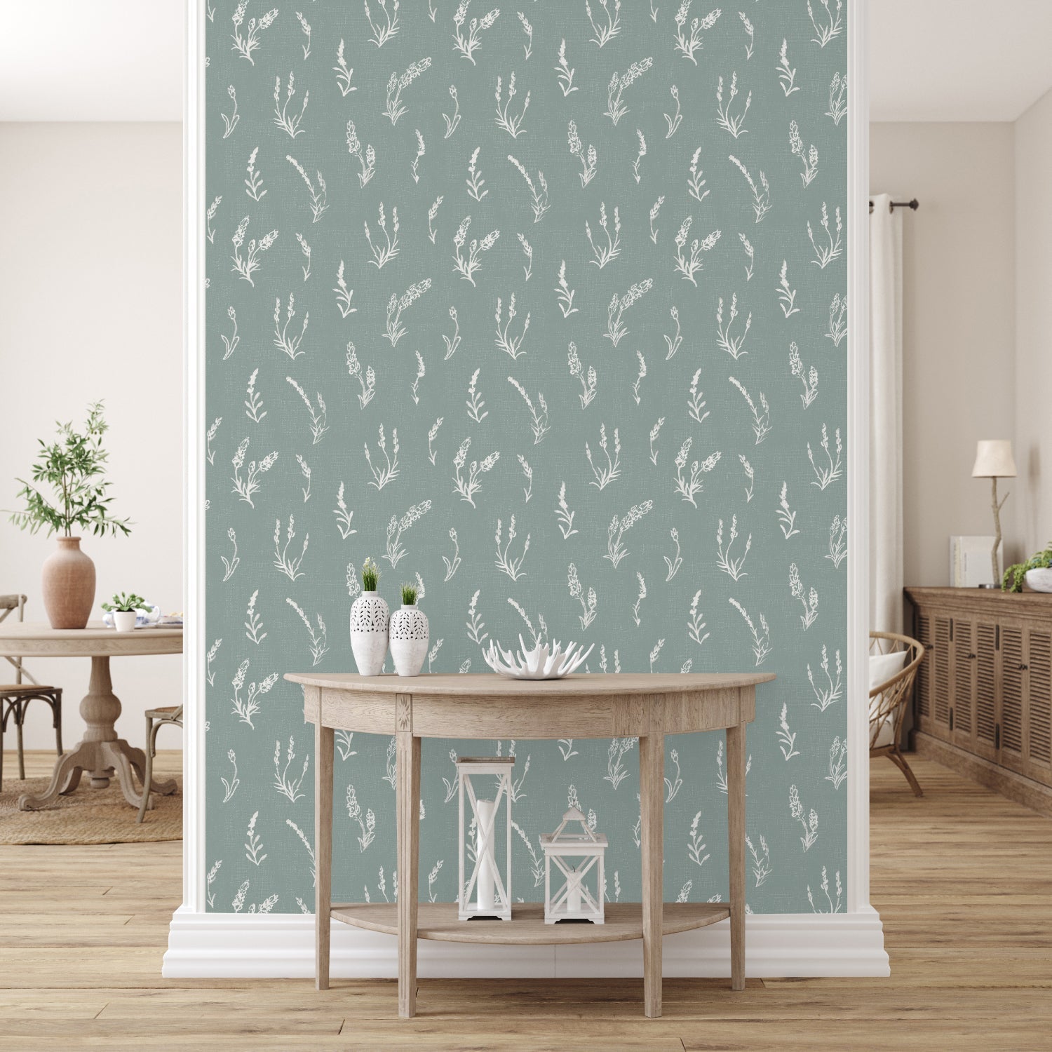 Sage Lavender Pattern, Wallpaper