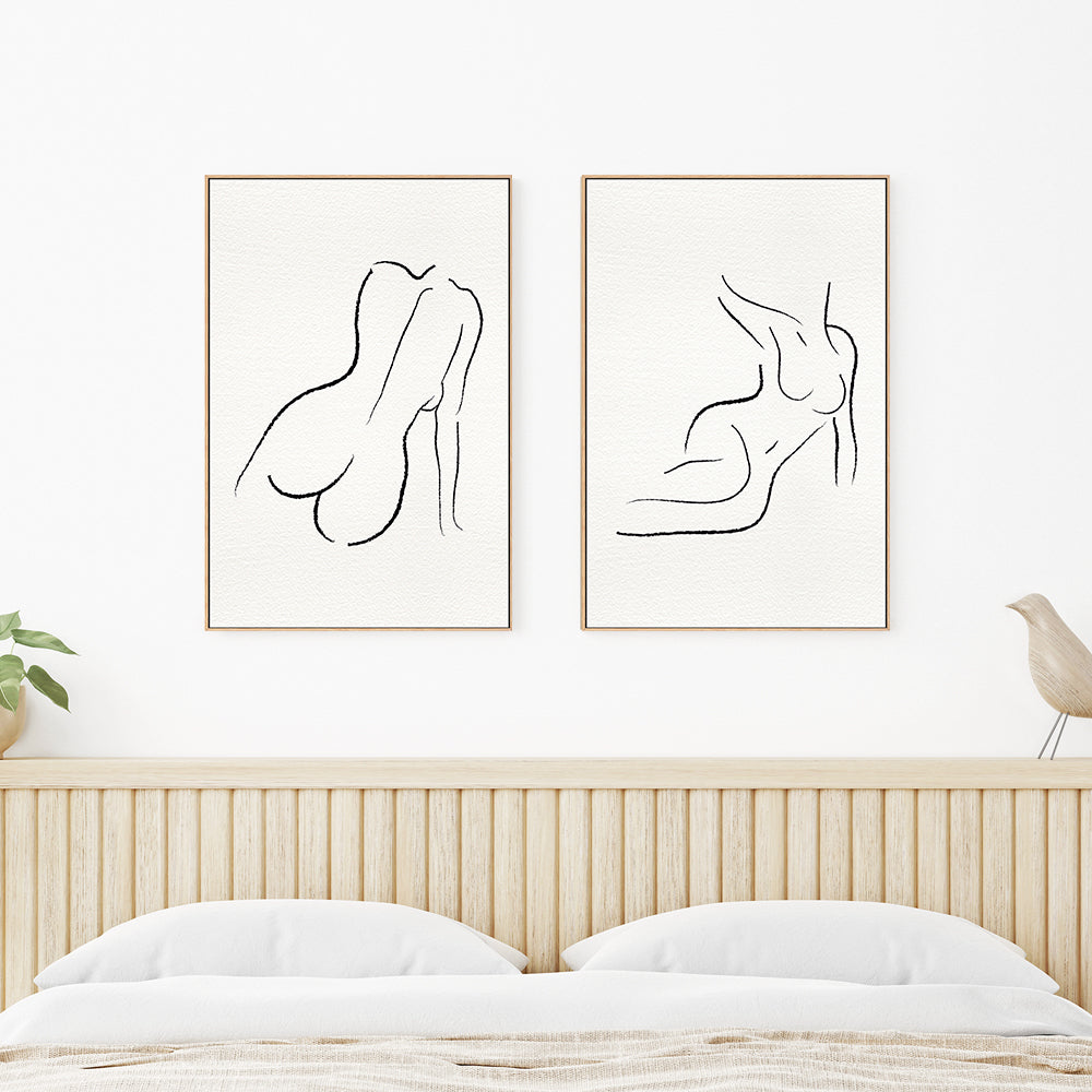 Nude Line Art, Set Of 2