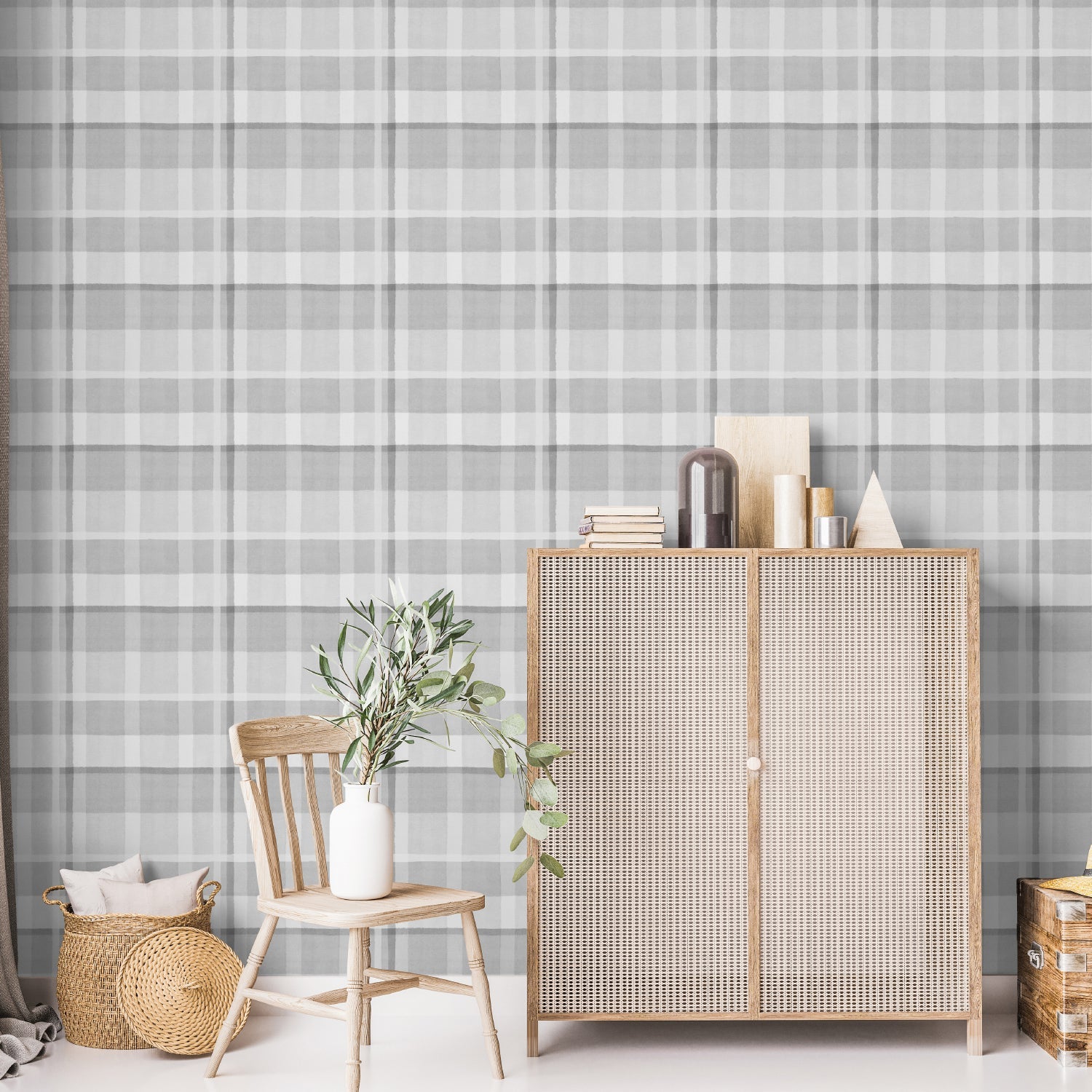 Shades of Grey Gingham, Wallpaper