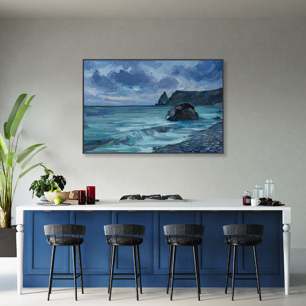 The Coast At Night , Hand-painted Canvas