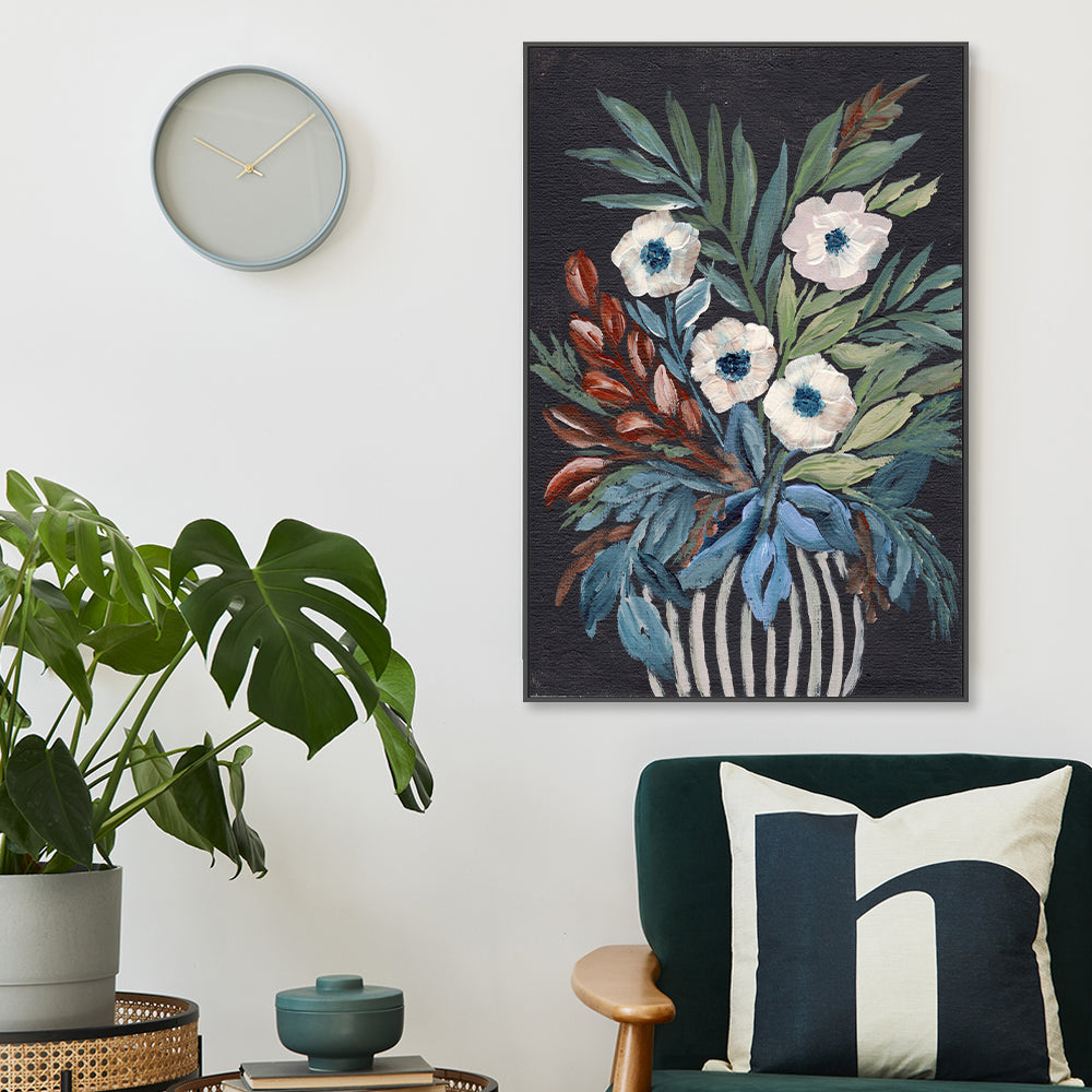 Floral Enchantment, Hand-Painted Canvas