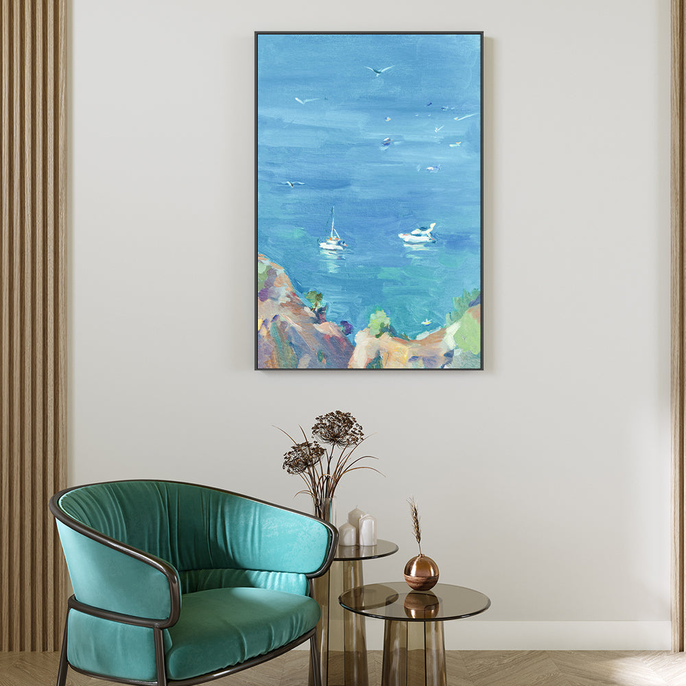 Blue As The Ocean , Hand-painted Canvas