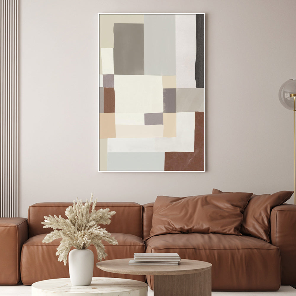 Neutral Geometric Abstract, By Little Dean