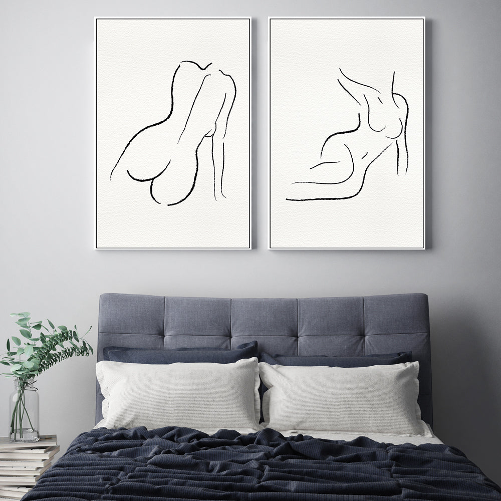 Nude Line Art, Set Of 2