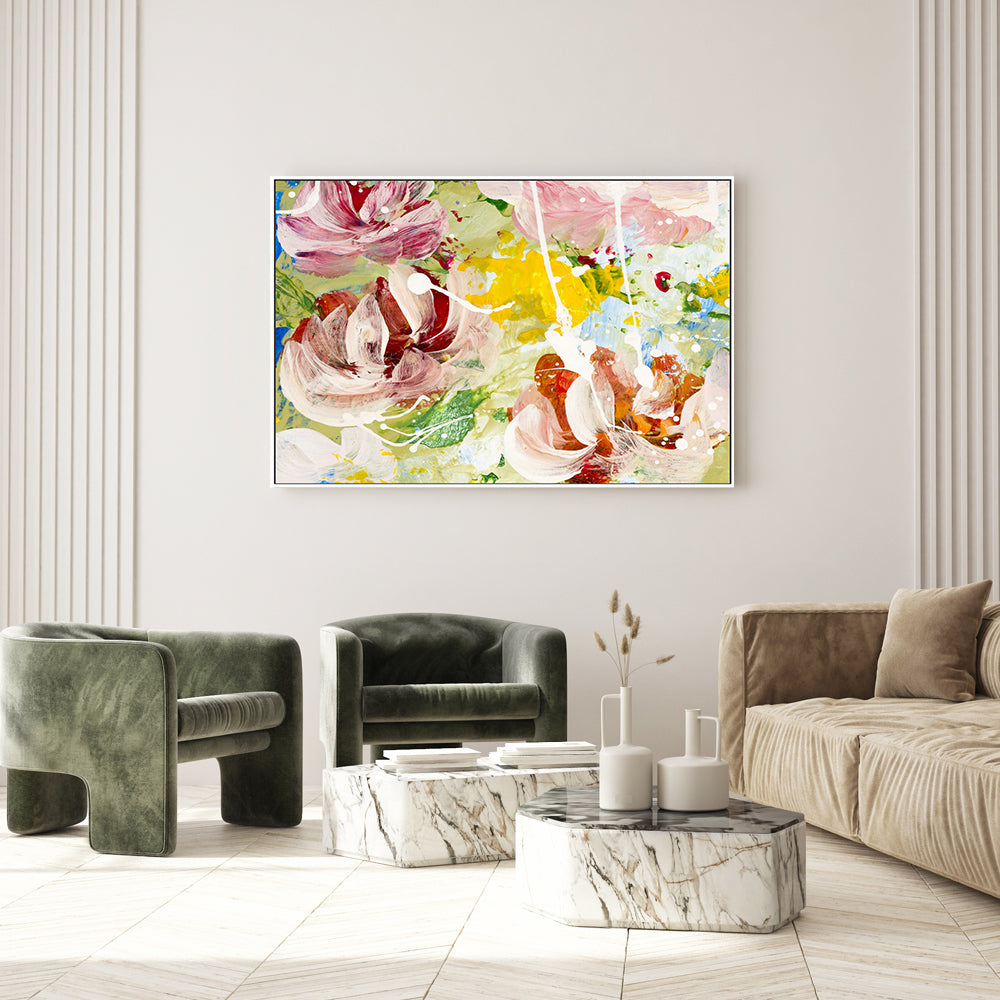 Abstract Flower Garden, Style C , Hand-Painted Canvas