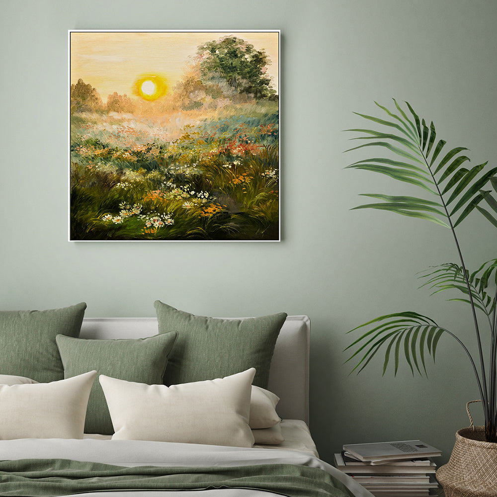 Springtime Sunset, Hand-Painted Canvas