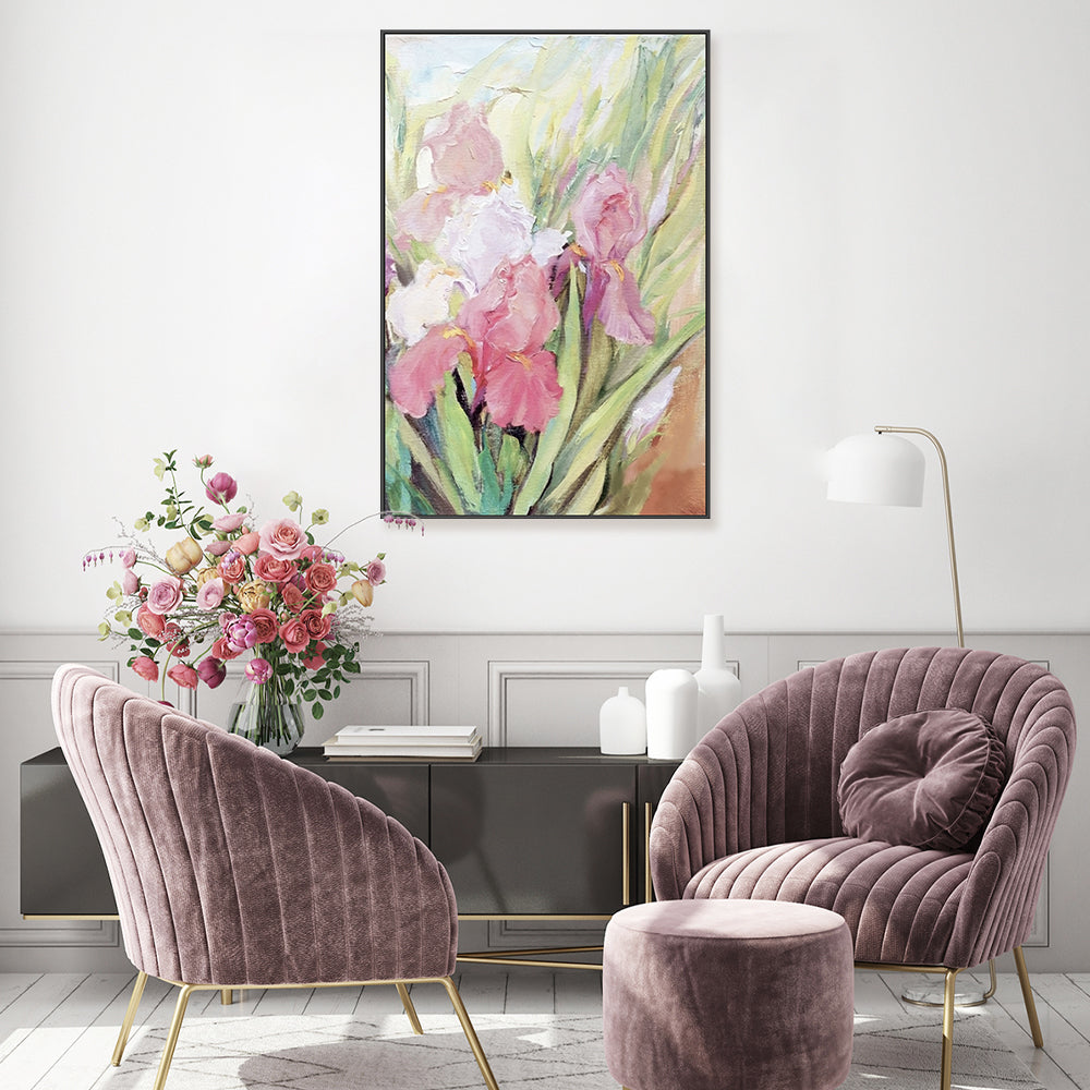 Soft Pink Bloom , Hand-painted Canvas