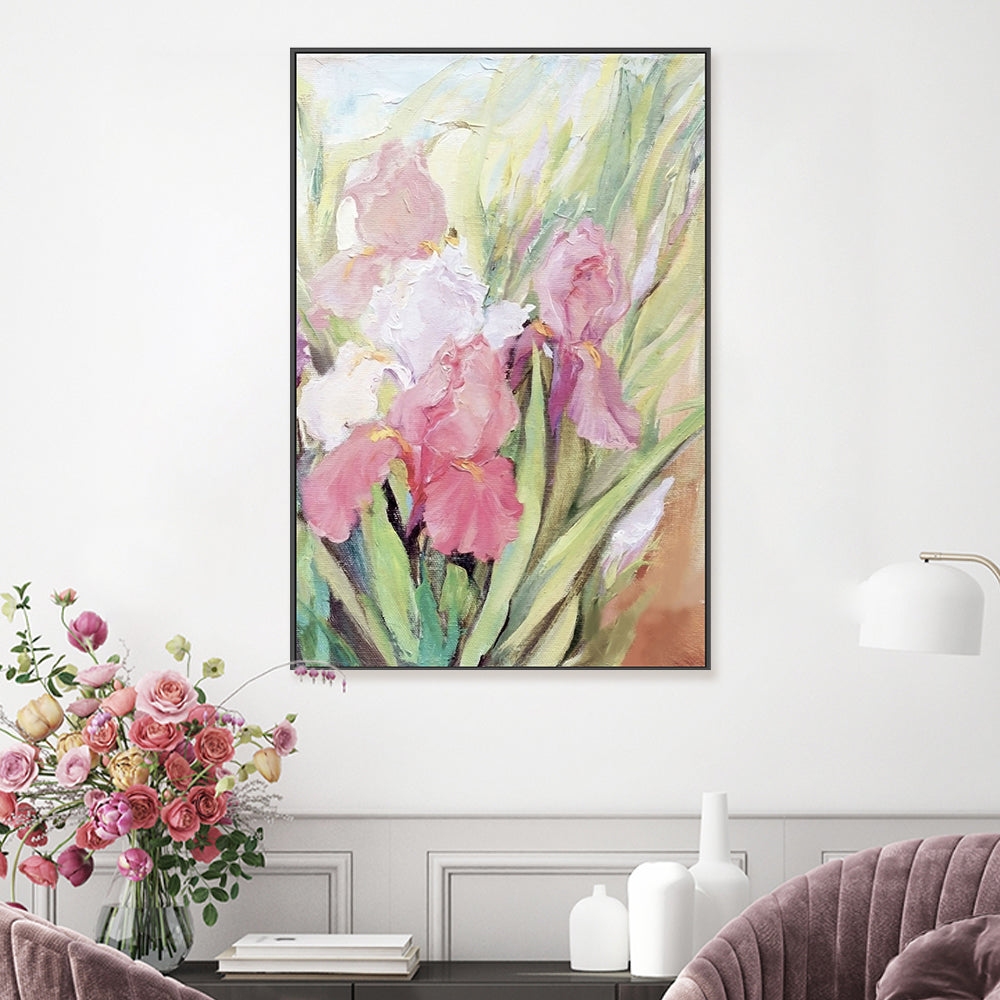 Soft Pink Bloom , Hand-painted Canvas