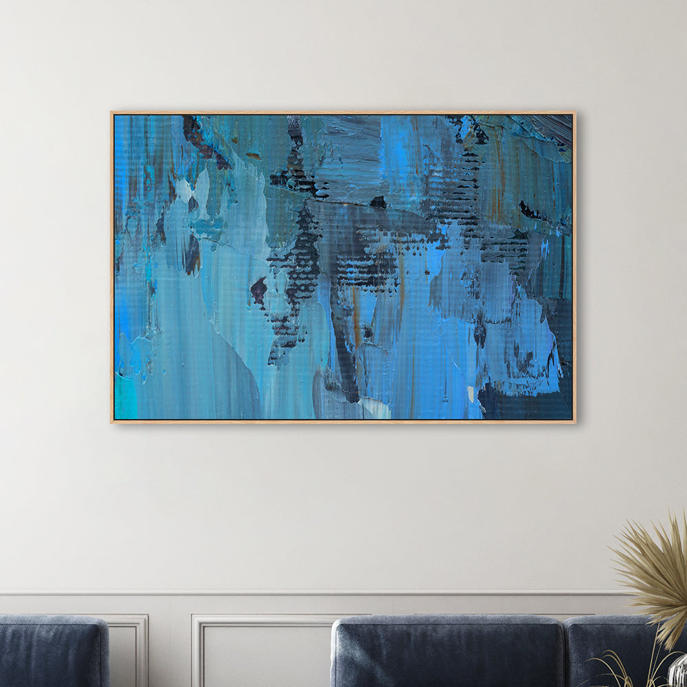 Steel Blue , Hand-painted Canvas